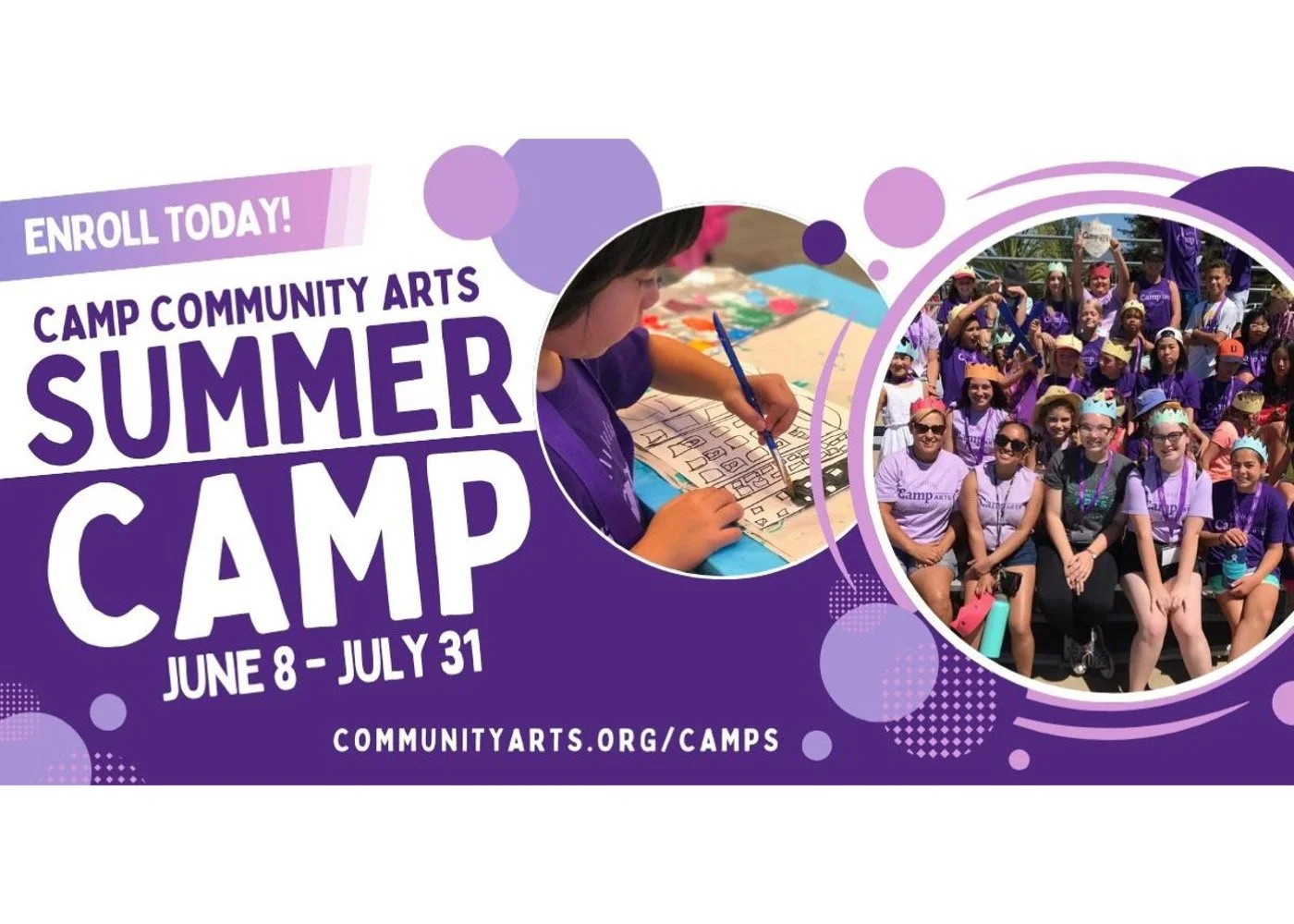 Students Ages 4–14, Spend Your Summer With Camp Community Arts, June 8–July 31