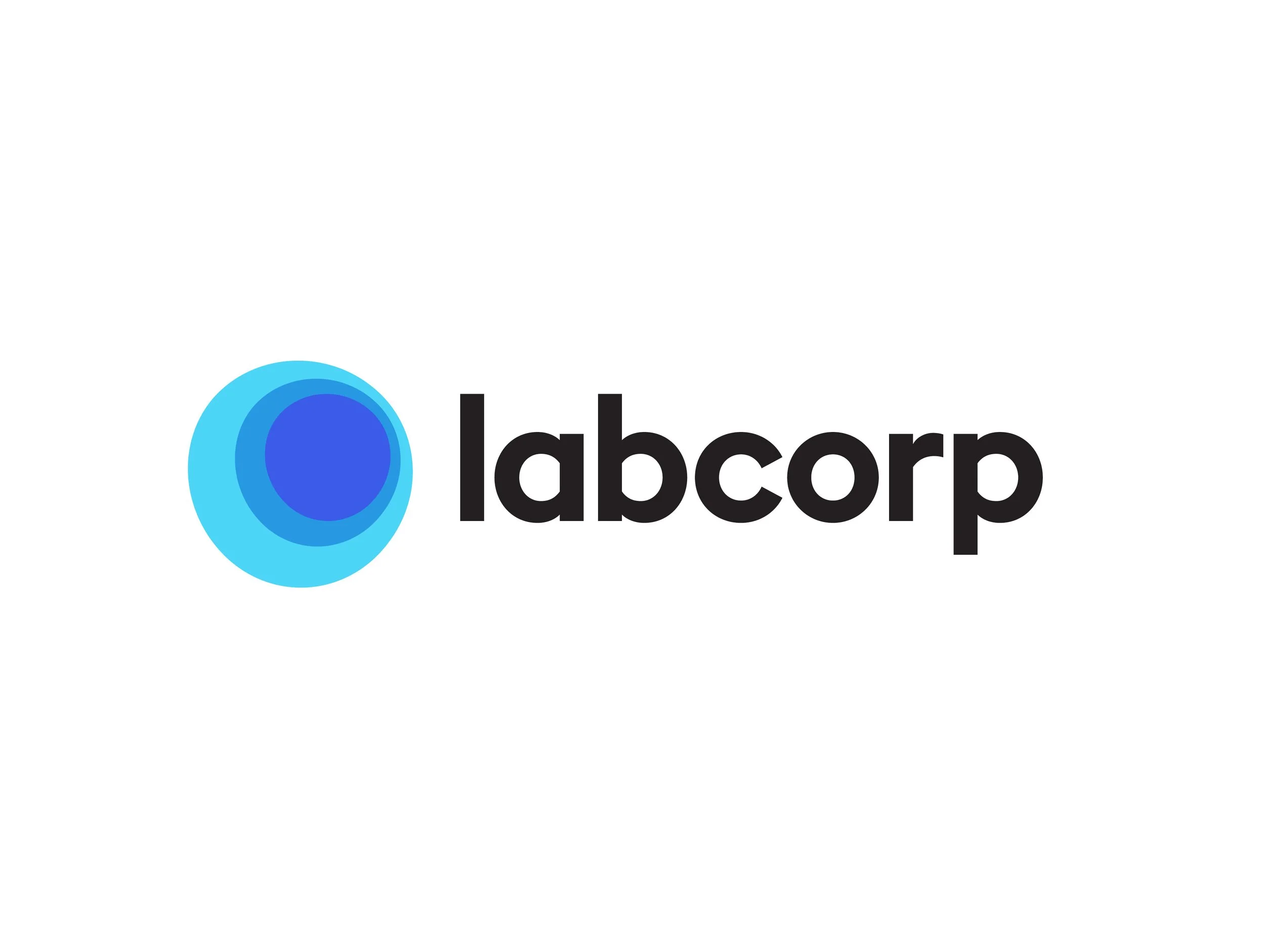 Labcrop logo with a blue circular icon and the word 'labcorp' in black lowercase letters.