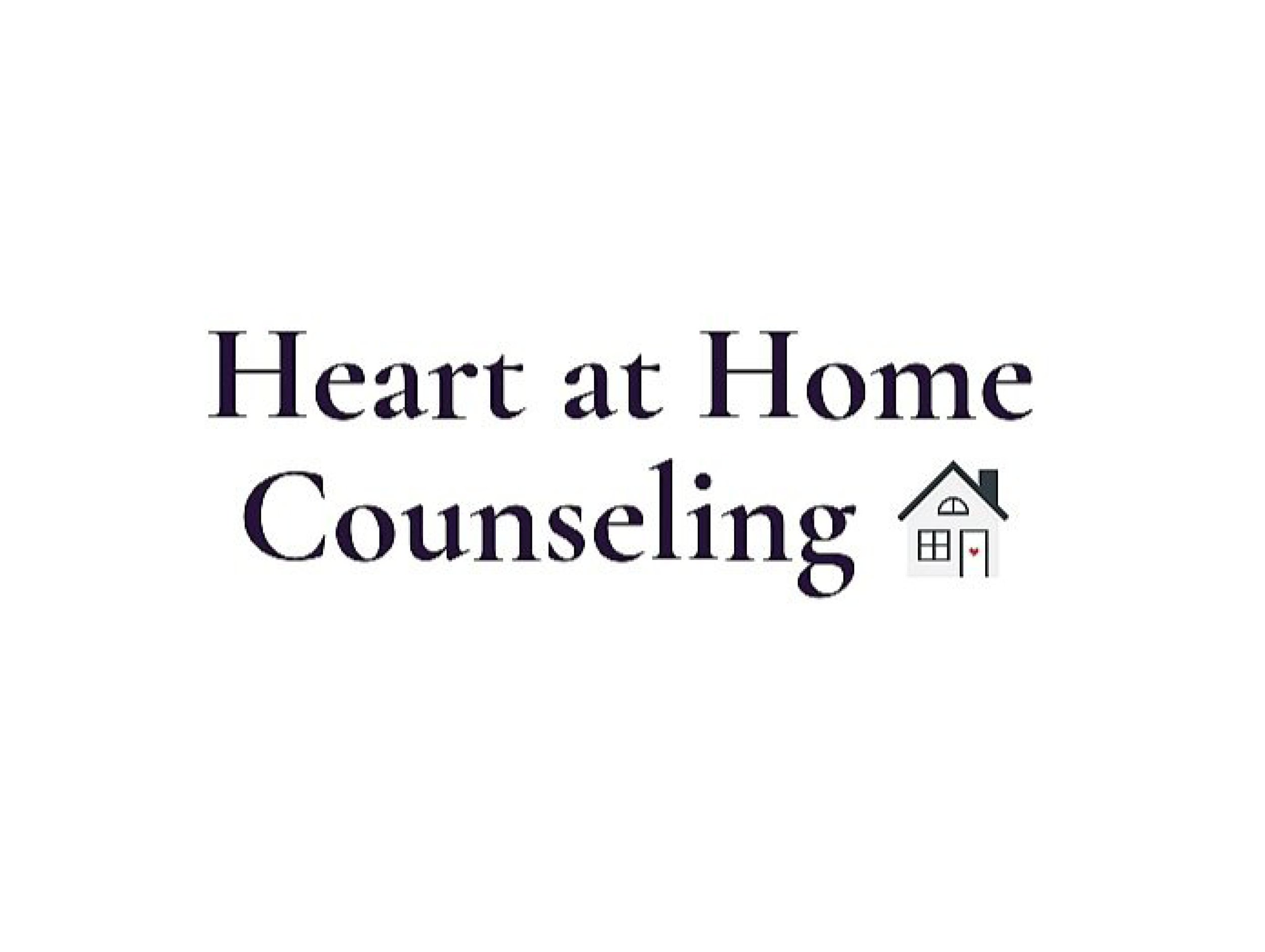 Logo for Heart at Home Counseling with text and a small house icon.
