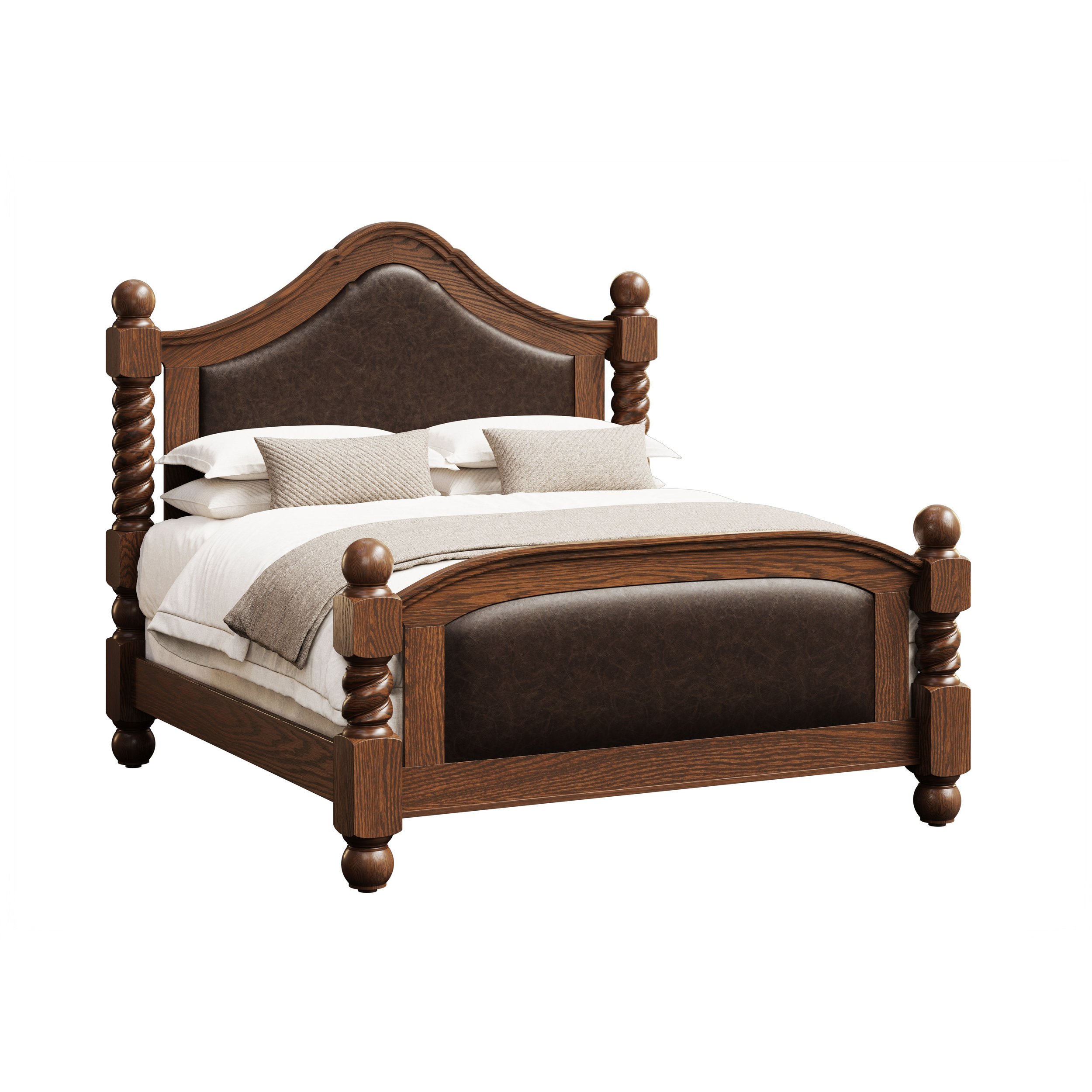 ARK Arvada-King Bed-Red Oak-Tavern-Leather Insert-2.jpg