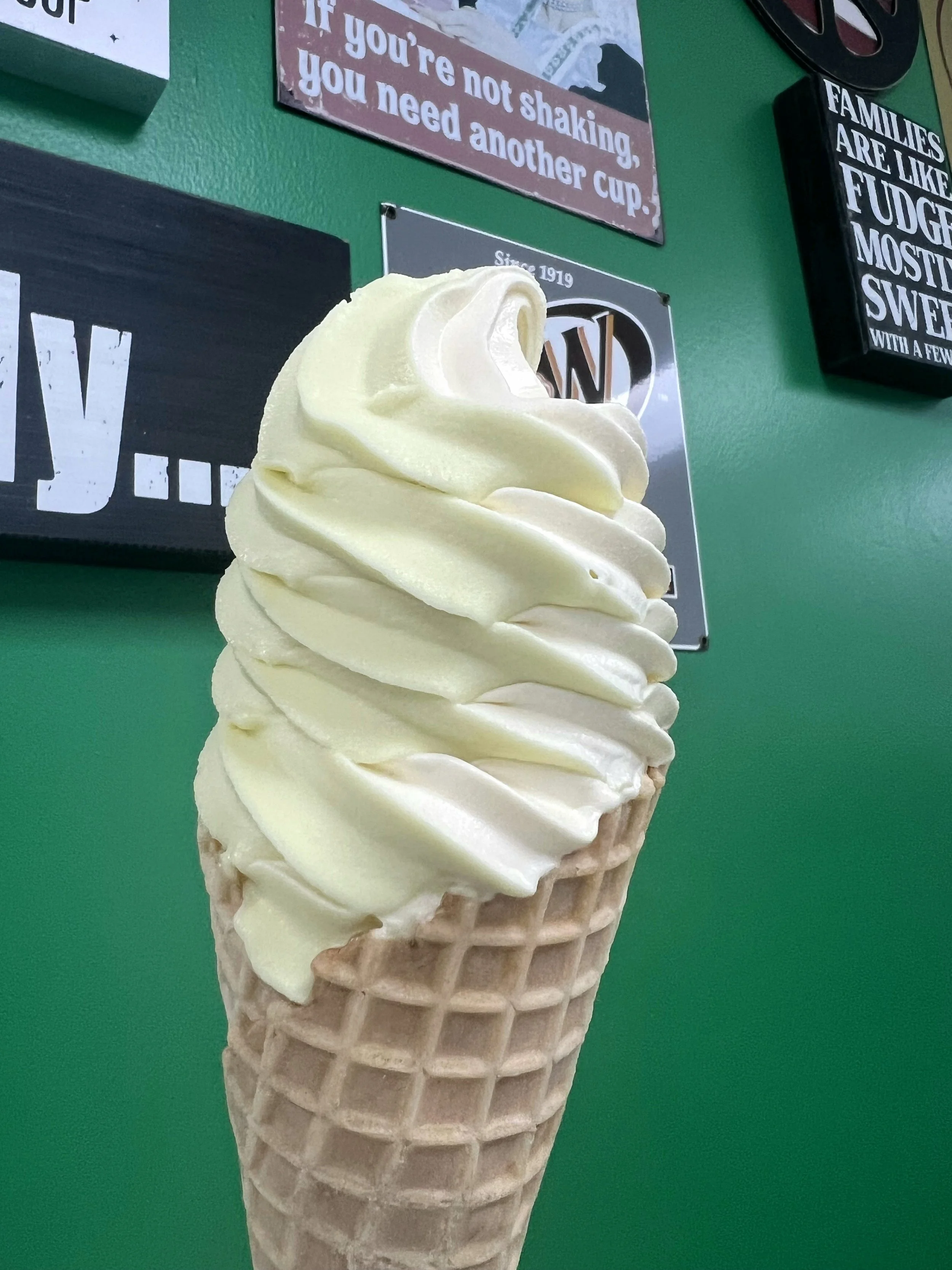 Key Lime sherbet vanilla ice cream twist
