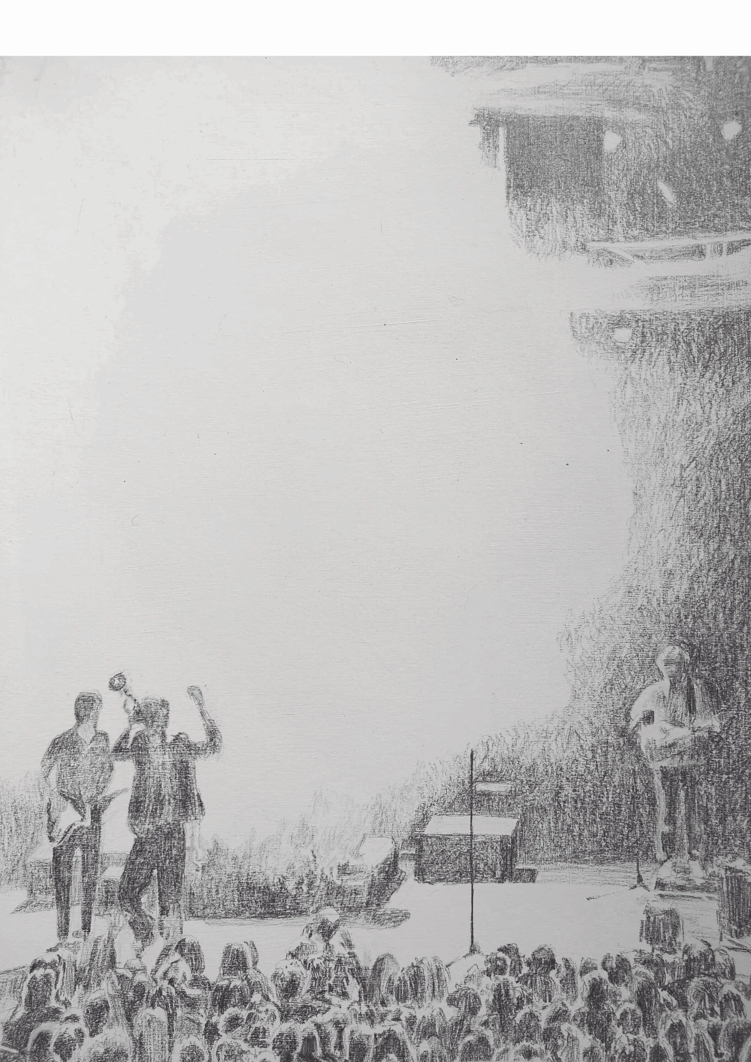 drawing of a concert by the  band Warhaus