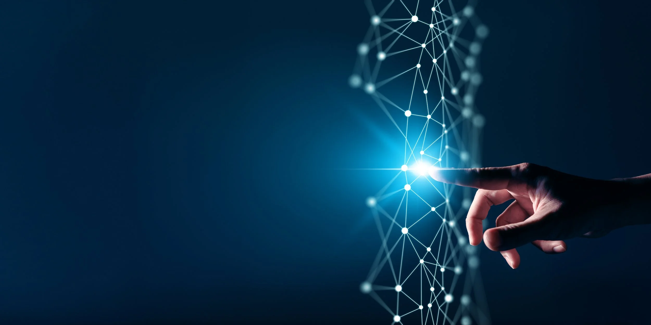 Finger pointing at web