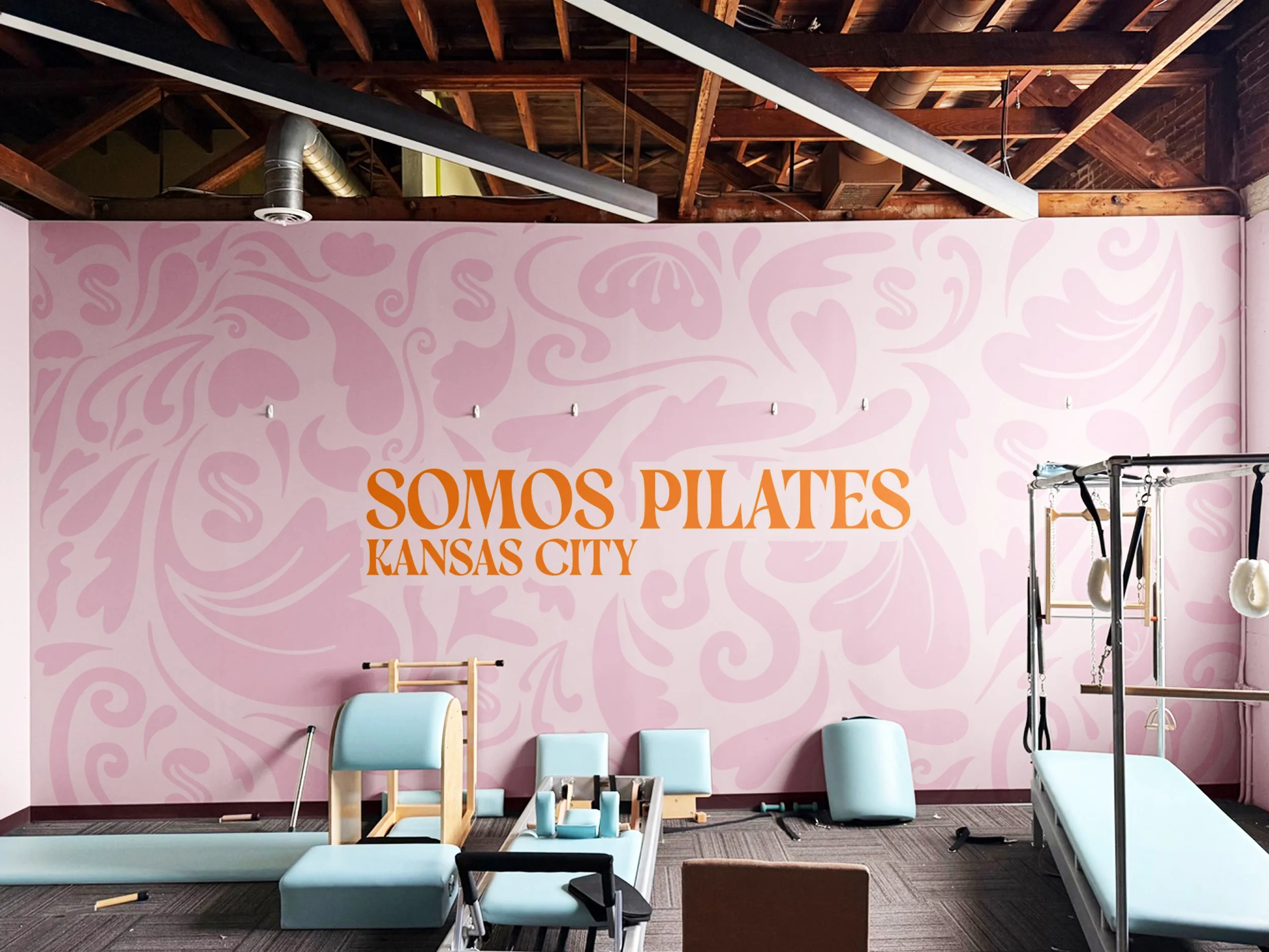 A custom wall mural for the interior of the studio