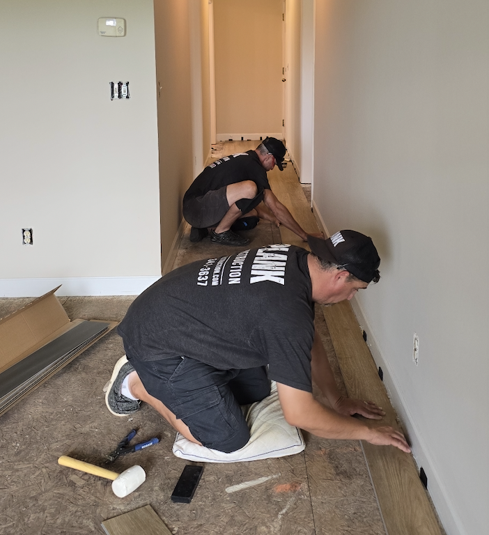 plank construction team working on residential remodel in eastern north carolina