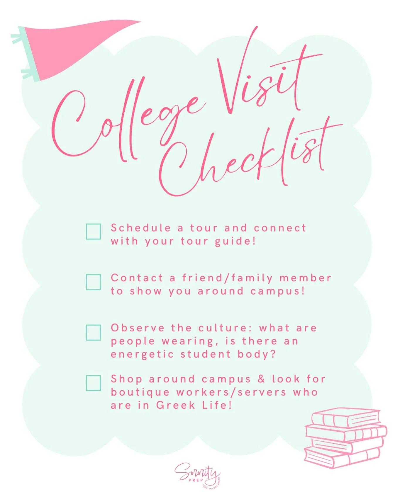 It&rsquo;s time for College Visit Season!!

Here is a checklist for your next college visit 🎓🤍 Make sure to engage in networking and forming connections while on college tours!

#bamarush #greeklife #rush #college #campustour