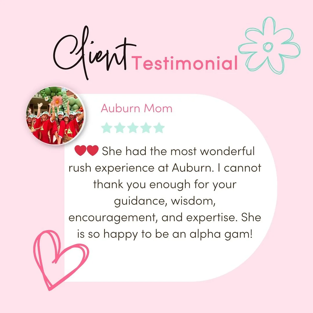 Every success story starts with preparation 💕 This Auburn mom&rsquo;s words say it all &mdash; guidance, confidence, and results! 💫
Make recruitment less stressful and more successful with expert coaching from Sorority Prep. 🌸
📅 Spots for 2026 Re