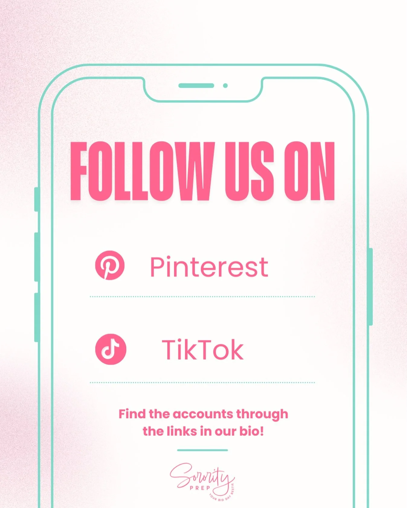 Follow Sorority Prep on Pinterest and on TikTok for more advice and quick tips you don&rsquo;t want to miss!! Come hang out with us everywhere 🤍📲 

#SororityRecruitment #SororityRush #RushWeek #College #COB