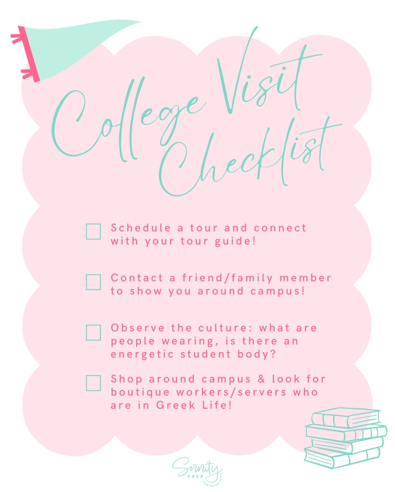 College visits are more than campus tours. They&rsquo;re your chance to picture your future 💕🎓

Use this checklist to make the most of your time on campus, connect with students, and get a feel for the culture before recruitment season begins. Save