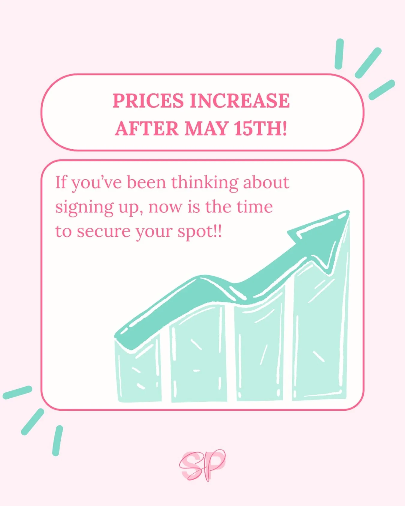 Prices will increase on May 15th ✨

If you&rsquo;ve been thinking about signing up, now is the time to secure your spot at the current rate. Don&rsquo;t wait until the last minute, secure your spot early and feel confident going into the process. 💕
