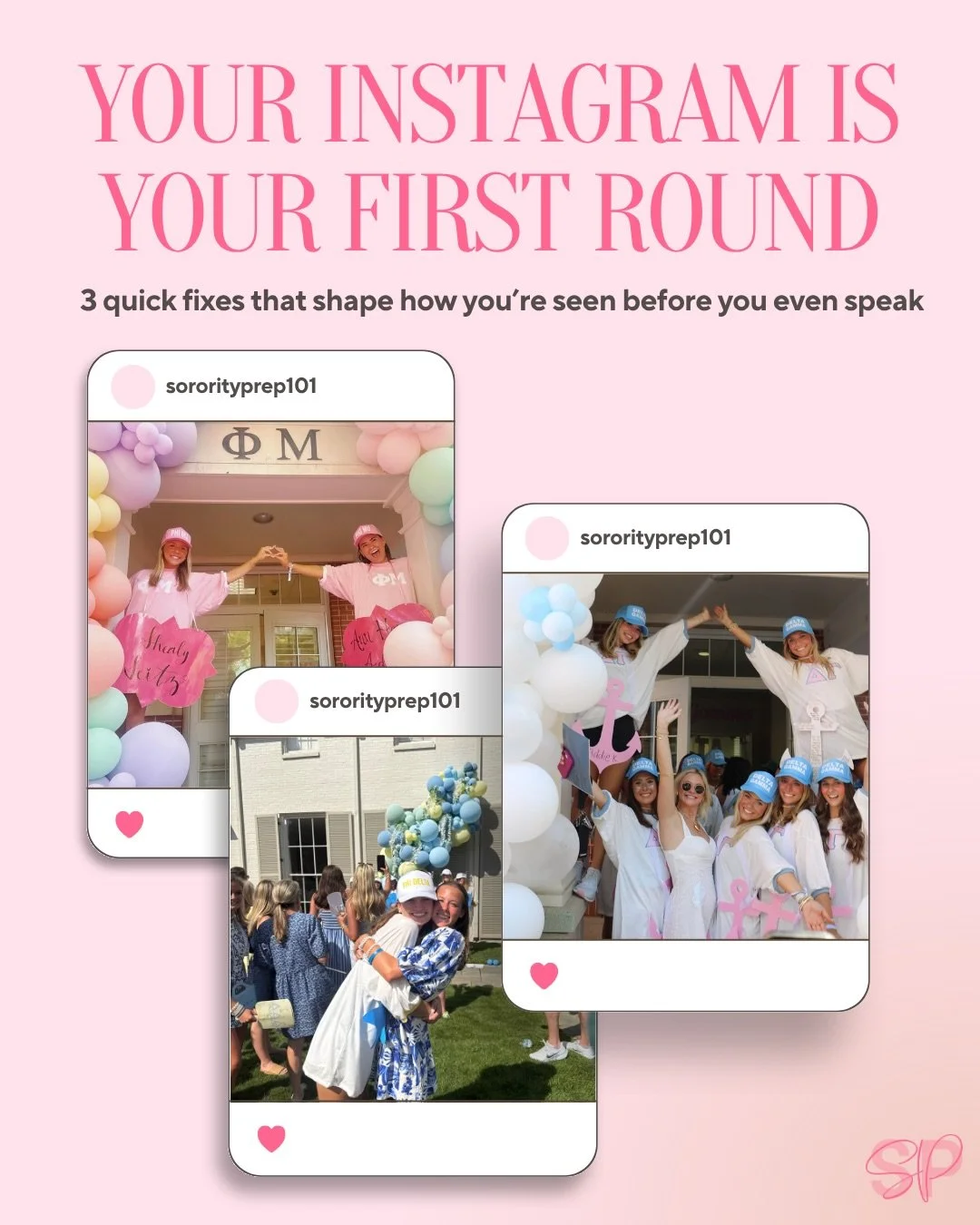 Your Instagram is basically your first round of recruitment!

Here are 3 quick fixes that can quietly change how you&rsquo;re perceived before you even say a word ✨📲 

#SororityRecruitment #SororityRush #GoGreek #RushPrep #Classof2030