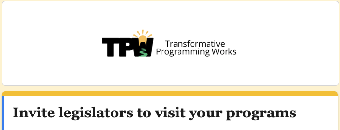 Invite Legislators To Programming