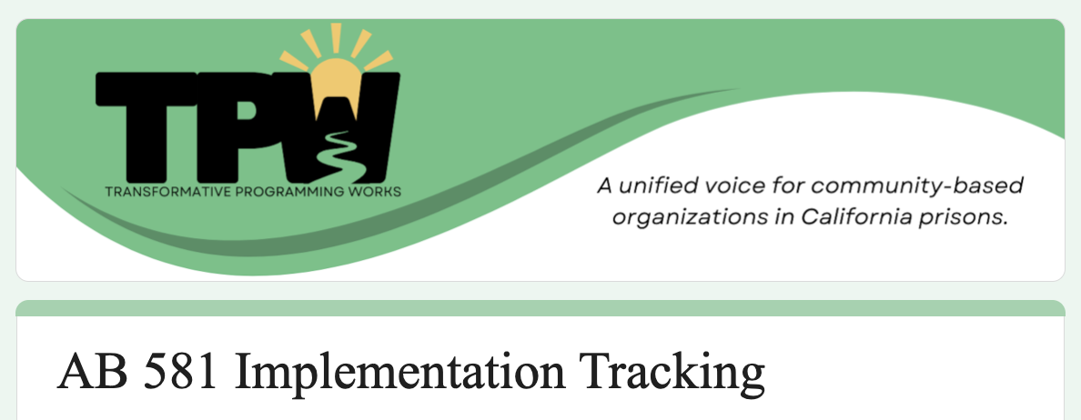 AB 581 Implementation Form Banner