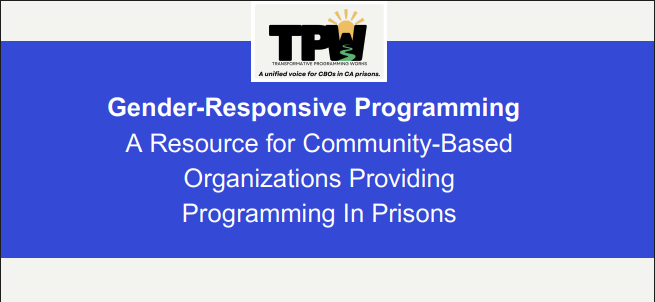 TPW Gender Responsive Programming Resource Cover Page