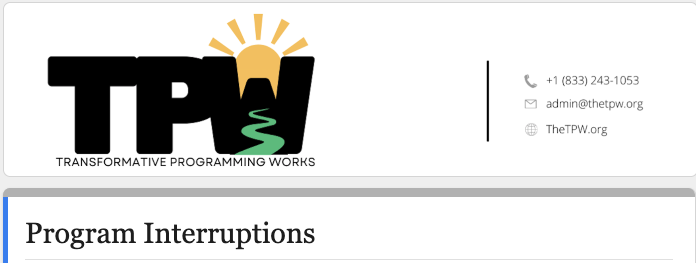 Program Interruptions Form Banner