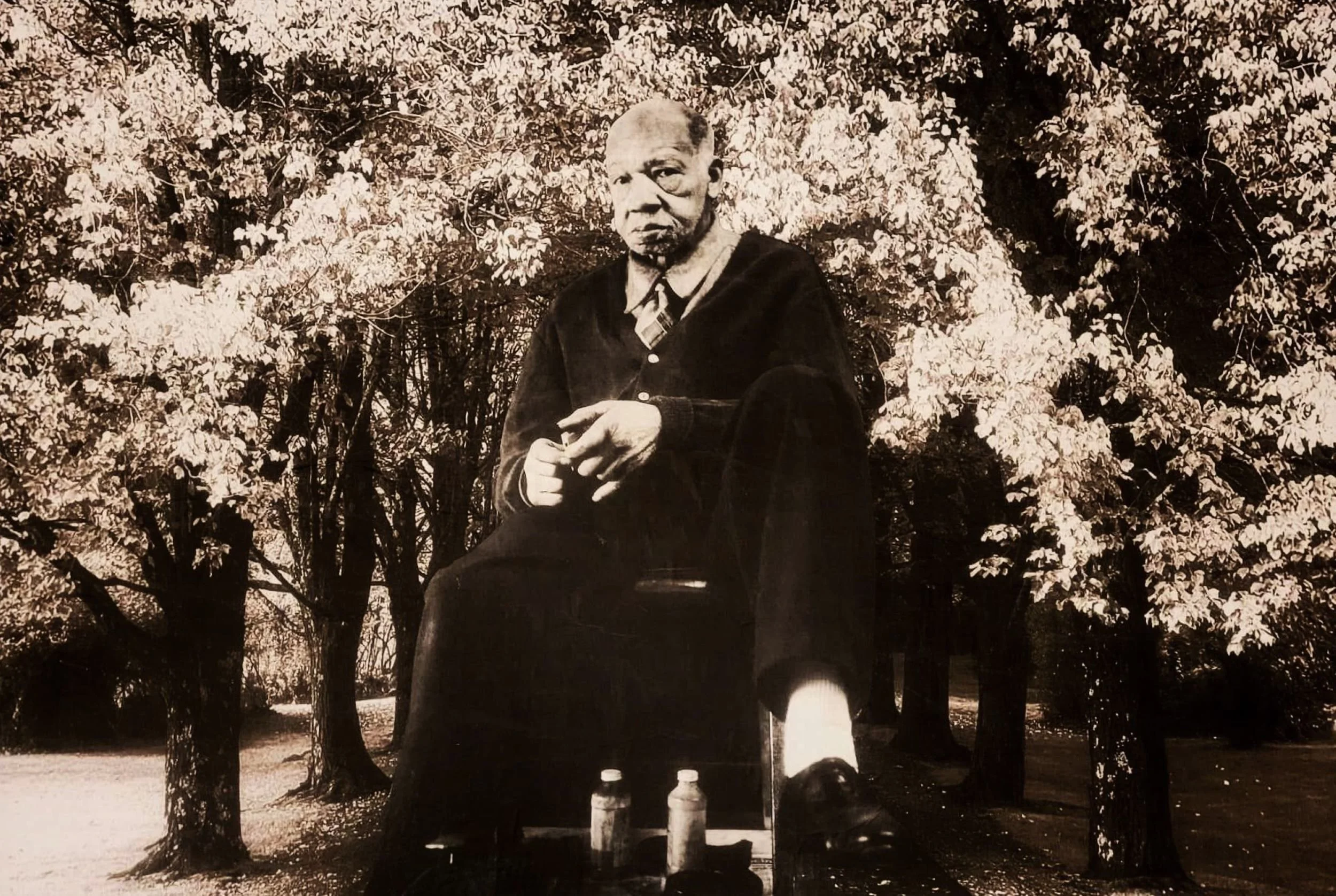 Shoeshine Man with Trees   48"x32"