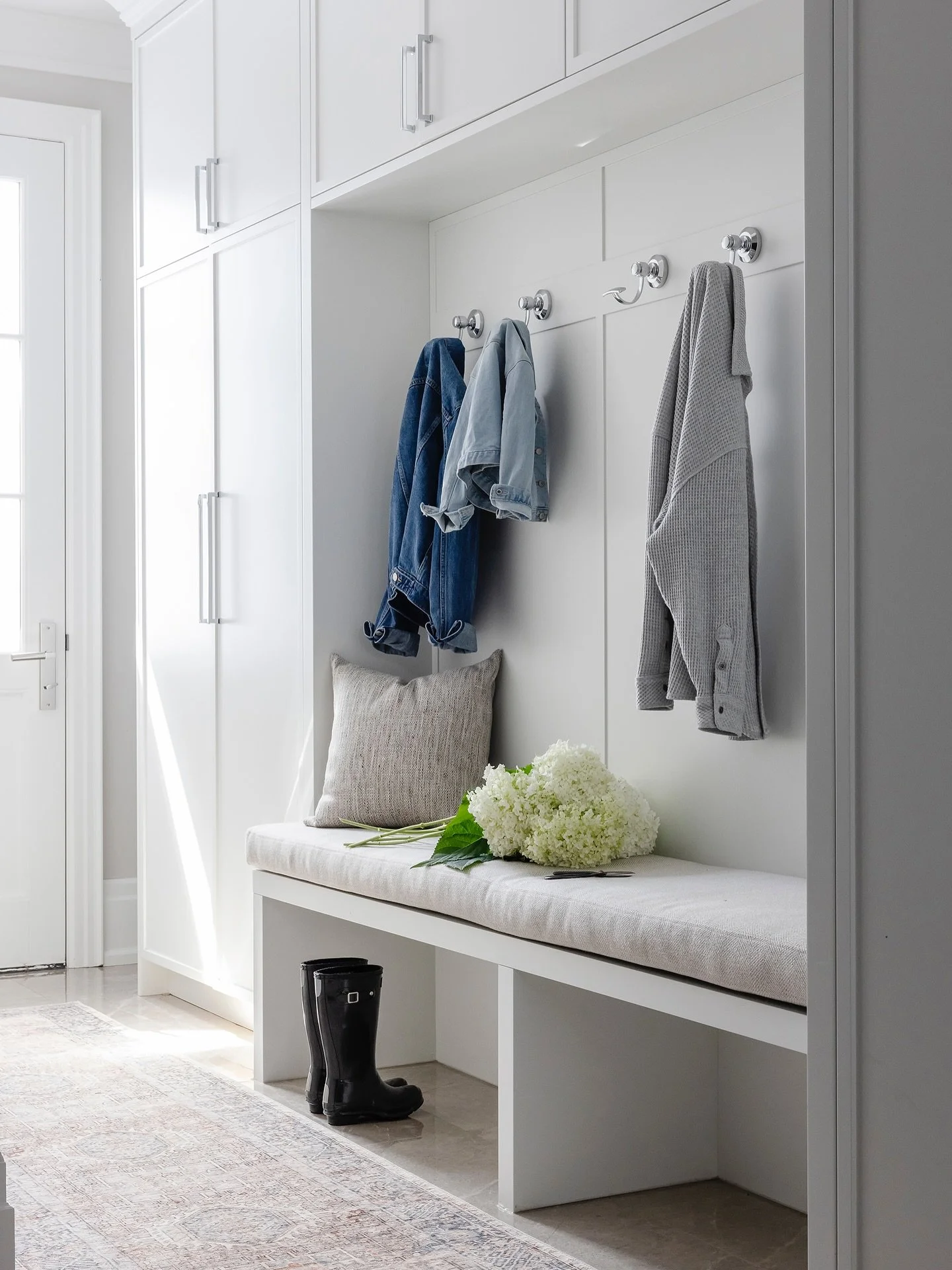 Back to school means the mudroom and laundry room are officially in overdrive! Backpacks, coats, shoes, sports equipment etc and never mind the mounds of laundry that goes along with all of this! Here&rsquo;s to a mudroom laundry room that can handle
