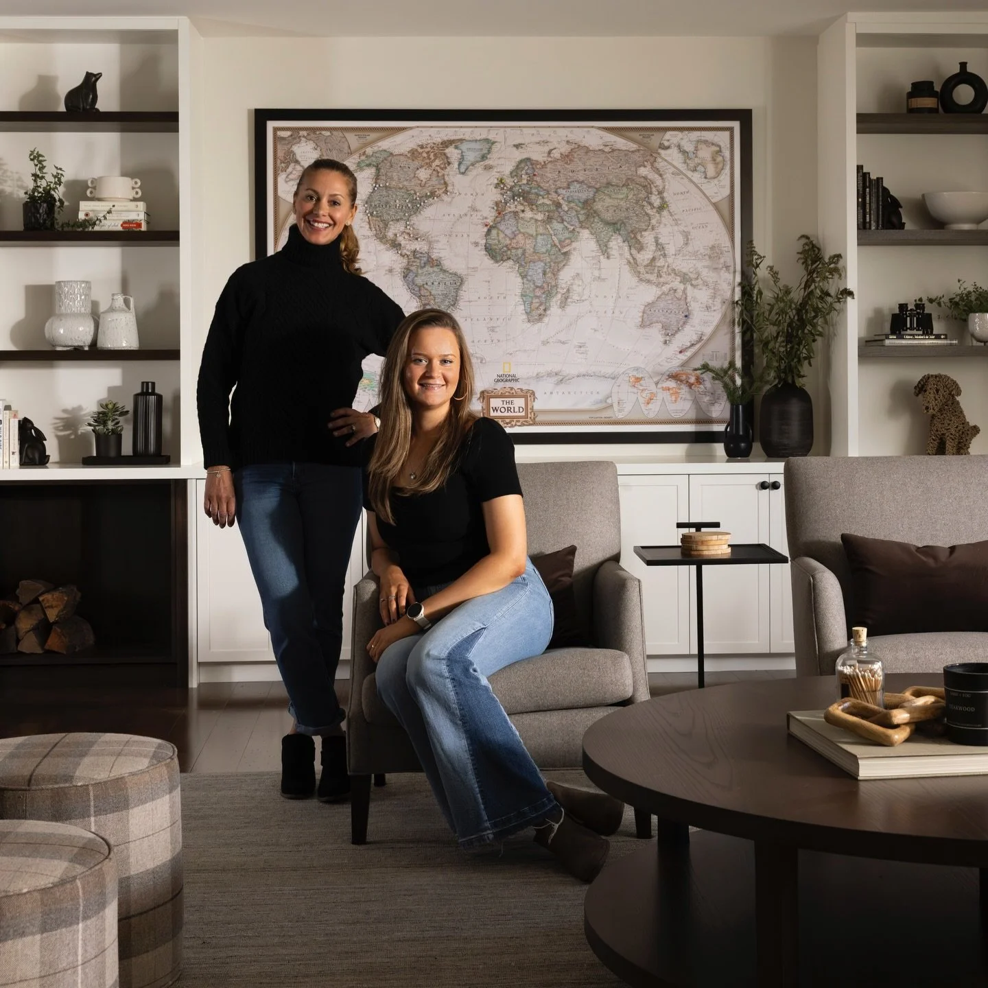 Caroline and I are excited to share our Craigleith Walk project ~ Seen here in the newly renovated family room!

We made cosmetic changes throughout to bring this chalet, that was thoughtfully and quality renovated about 20 years ago, up to date. Sta