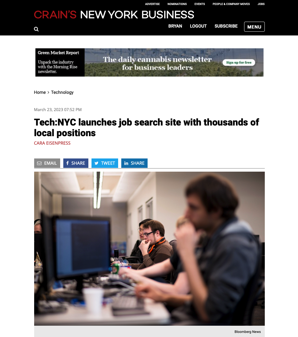 Tech:NYC launches job search site with thousands of local positions