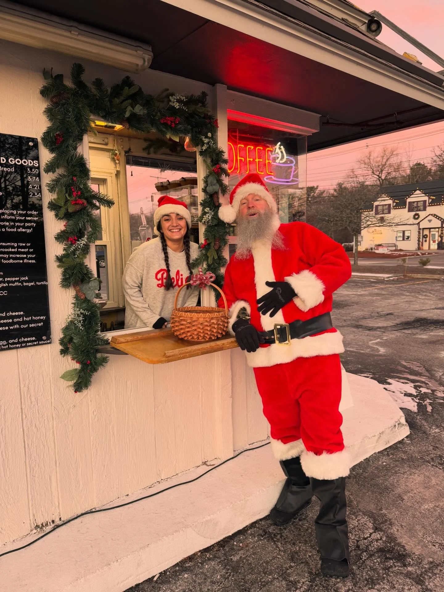 Breaking news: Santa runs on espresso.
Spreading good cheer one drive-thru smile at a time this morning.
If you needed a sign to slow down and enjoy the season&hellip; this is it. 🎅✨ @thehutdrivethru 
&mdash;