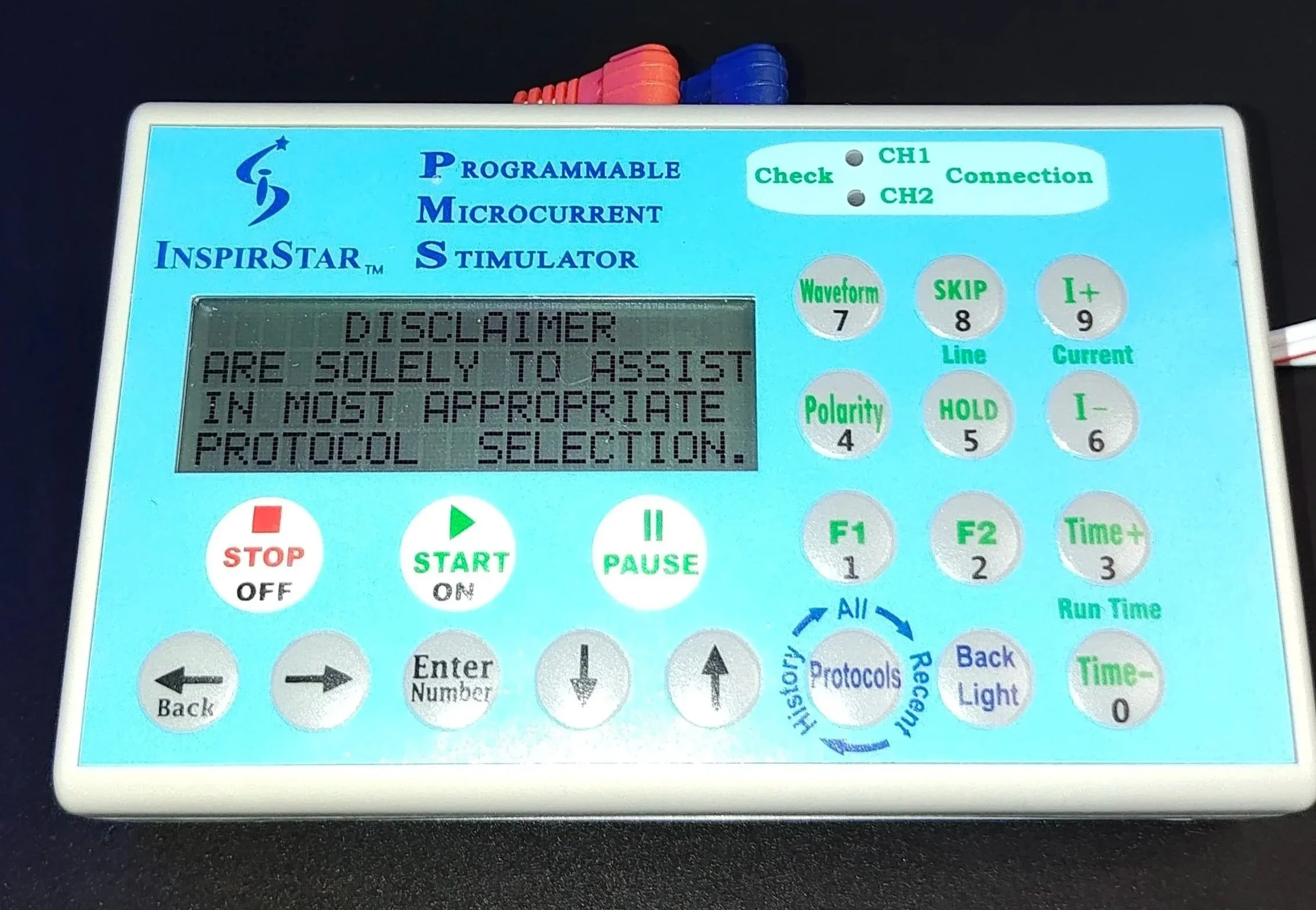 Frequency Specific Microcurrent (FSM) device used for microcurrent therapy and pain relief at Uplift Integrative Bodywork in Aurora, IL.