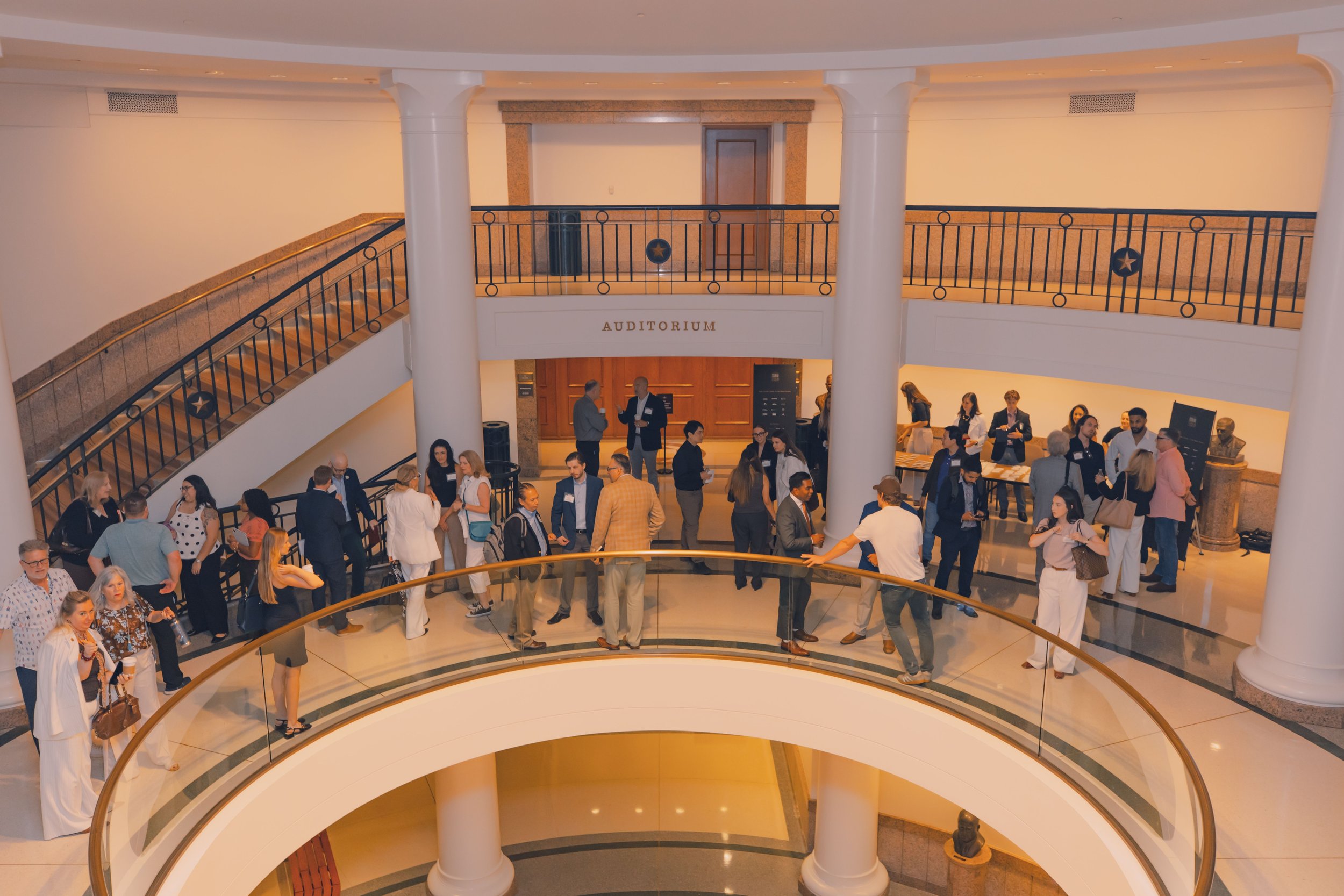 Attendees gather for the Texas Venture Forum at the Texas State Capitol in Austin