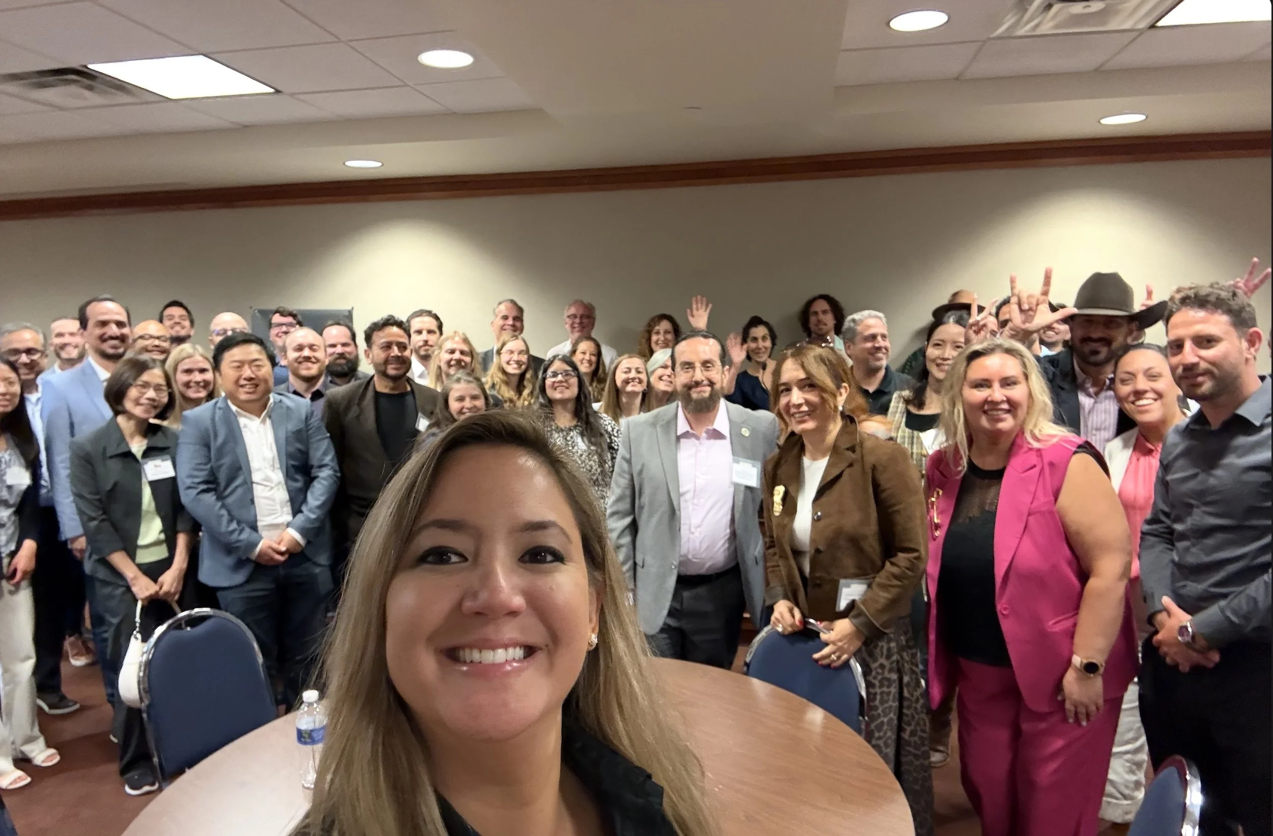 CS Freeland takes a selfie at the Texas Venture Gala & Forum