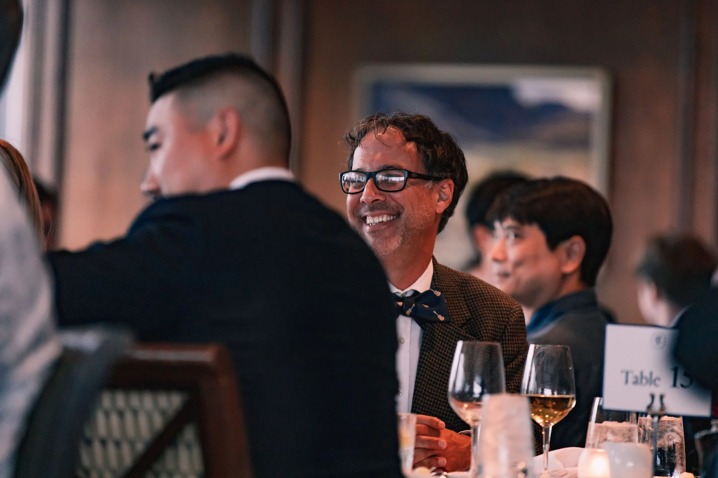 Texas Investor Paul O'Brien laughing during Texas Venture Gala