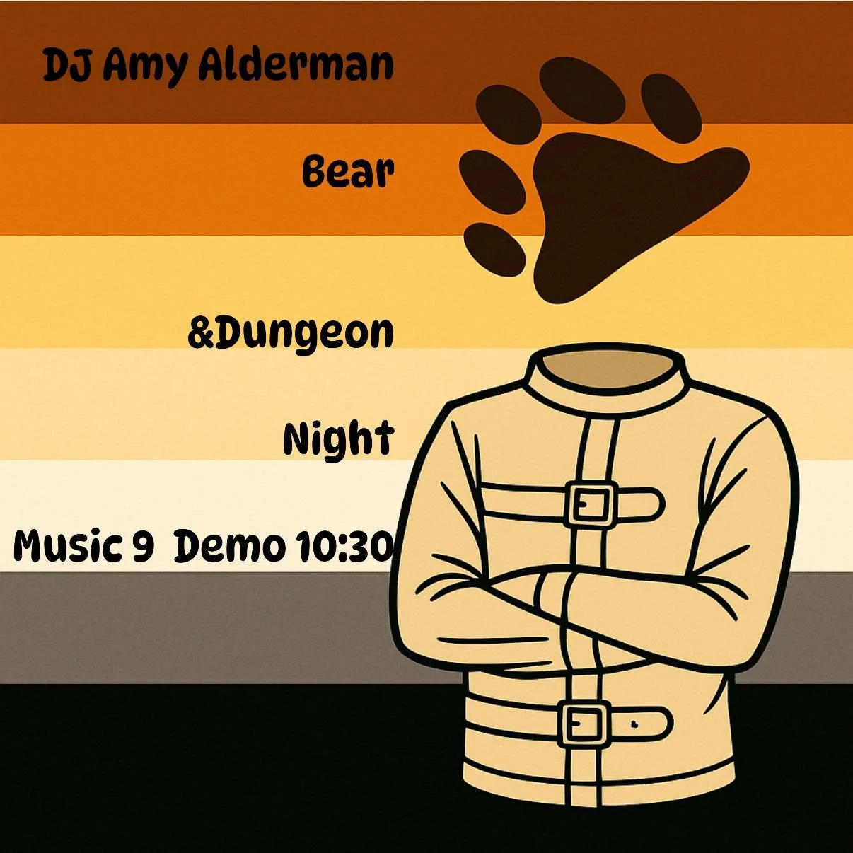 🏳️&zwj;🌈🐻Bear and Dungeon Night⛓️🏳️&zwj;🌈

This Saturday (10/25) we have Bear Night&mdash; chill and cuddles starting at 7pm, with DJ Amy Alderman on at 9, and a Dungeon Demo in the Lounge starting at 10:30. 

Tonight: &ldquo;the only thing stra