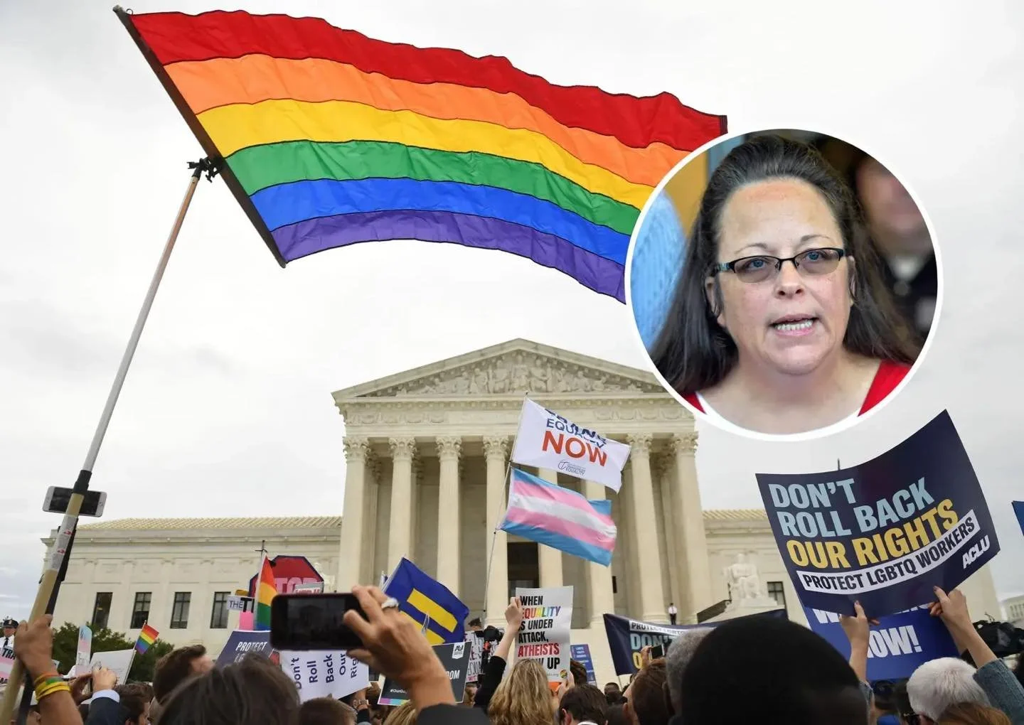🏳️&zwj;🌈🏺 2-Gay in History 🏺🏳️&zwj;🌈

In 2015, a federal judge jailed Rowan County Clerk Kim Davis for contempt after she refused to issue any marriage licenses rather than comply with Obergefell v. Hodges, the Supreme Court decision that legal