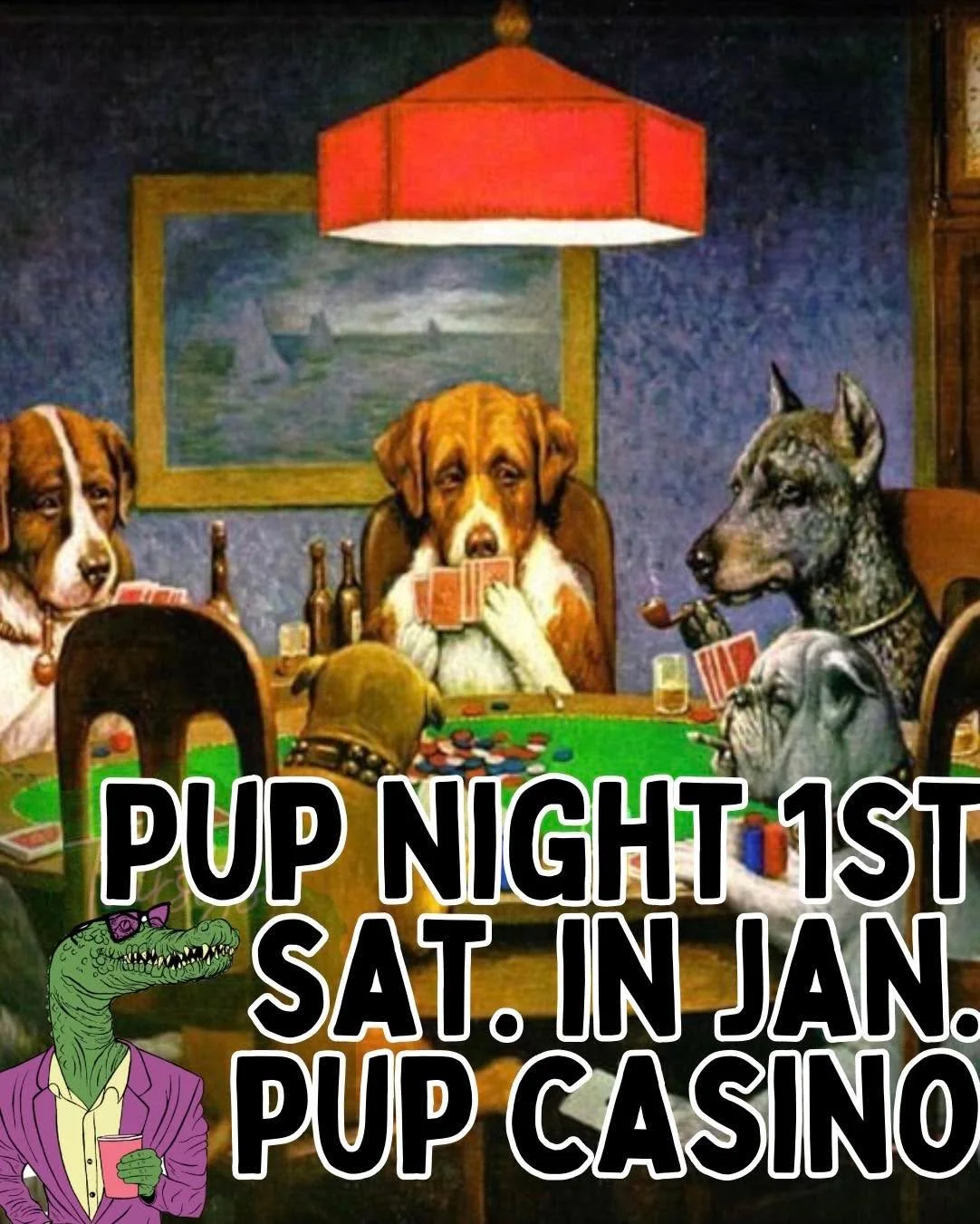 🏳️&zwj;🌈🐶It&rsquo;s Puppy Poker Night!🐶🏳️&zwj;🌈

Games start at 8, prize wheel at 10:30

&spades;️&hearts;️&clubs;️&diams;️
We will be playing Texas hold-em and blackjack tonight starting at 8. You get a 25 chip when you start your tab, no purc
