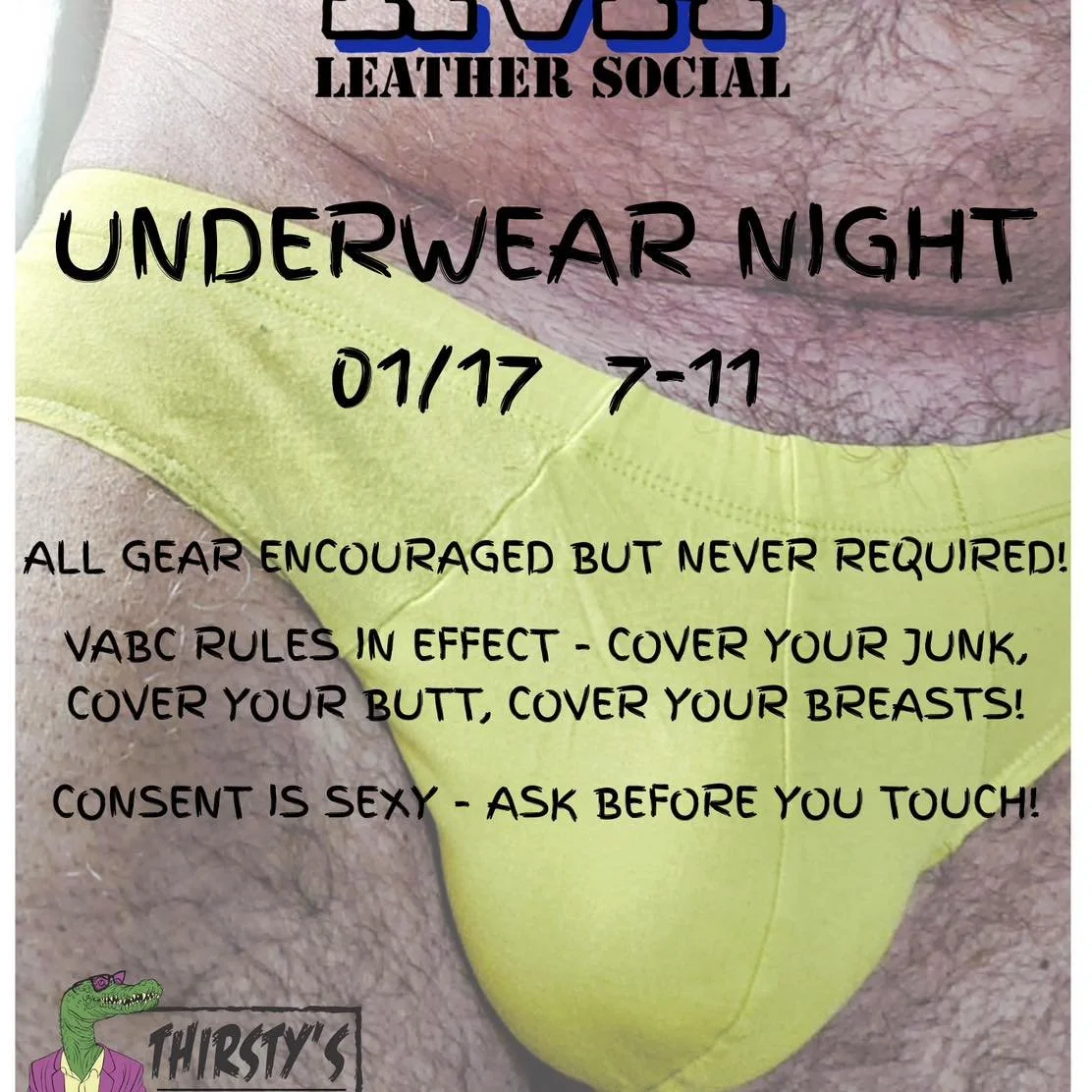 🏳️&zwj;🌈👨&zwj;✈️Leather Night👨&zwj;✈️🏳️&zwj;🌈

Leather Night this week is Underwear themed. 9-12

WE WILL BE CLOSED THIS SUNDAY FOR MAL

Wednesday book club book is &lsquo;Christopher and His Kind&rsquo;. 6:30

Thursday&rsquo;s Queer Fan Cinema