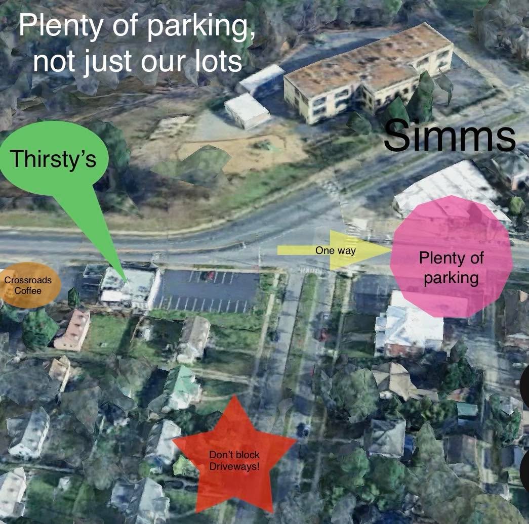 🏳️&zwj;🌈🧐Know Your Thirsty&rsquo;s🧐🏳️&zwj;🌈

🚗🚙Lot Full?🚙🚗

So Thirsty&rsquo;s has two lots on either side of the building, but they can fill up fast on busy nights. But remember all that dumb construction over the last 2 years? They added 