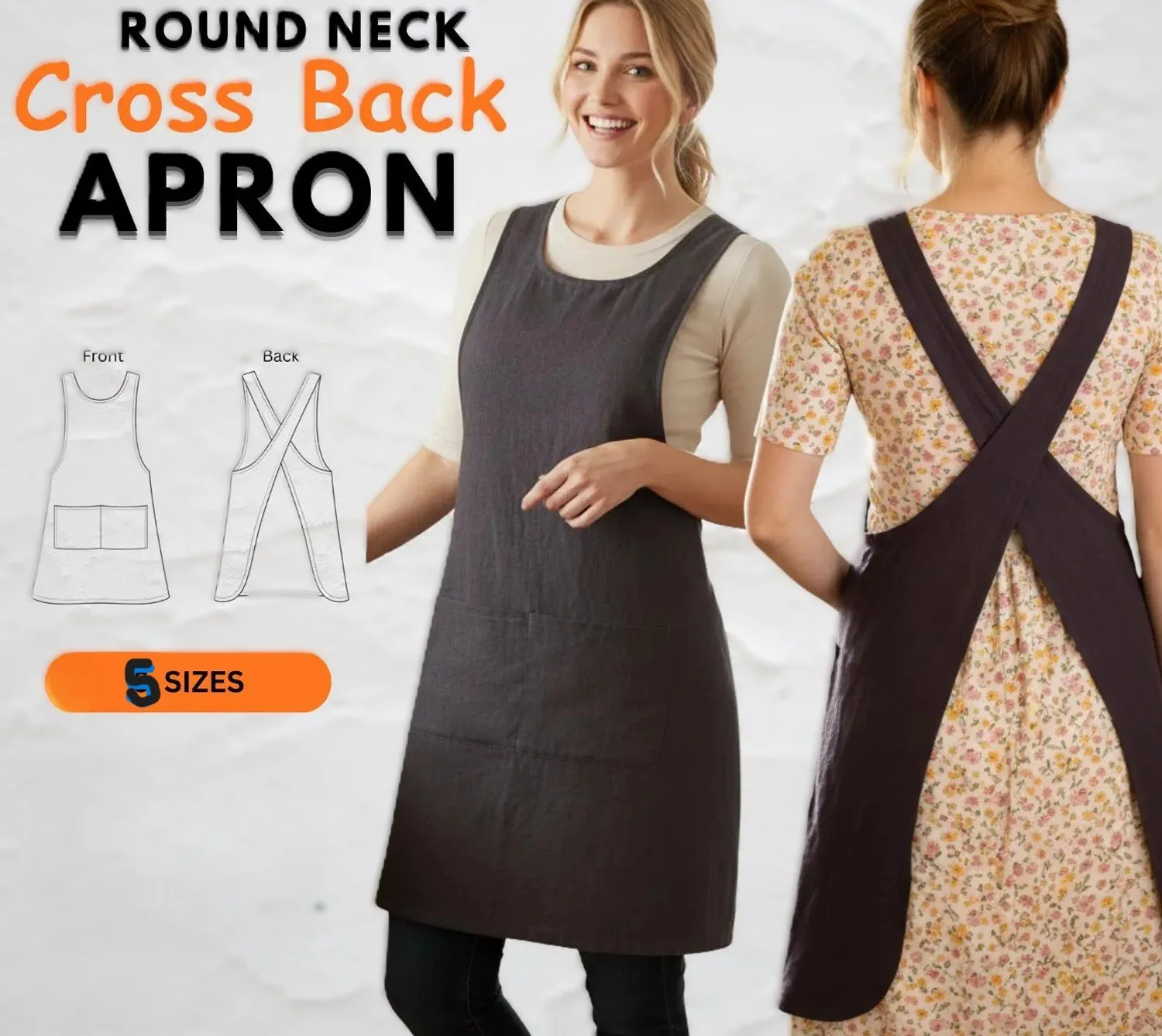 Cozy Cross Back Kitchen Apron