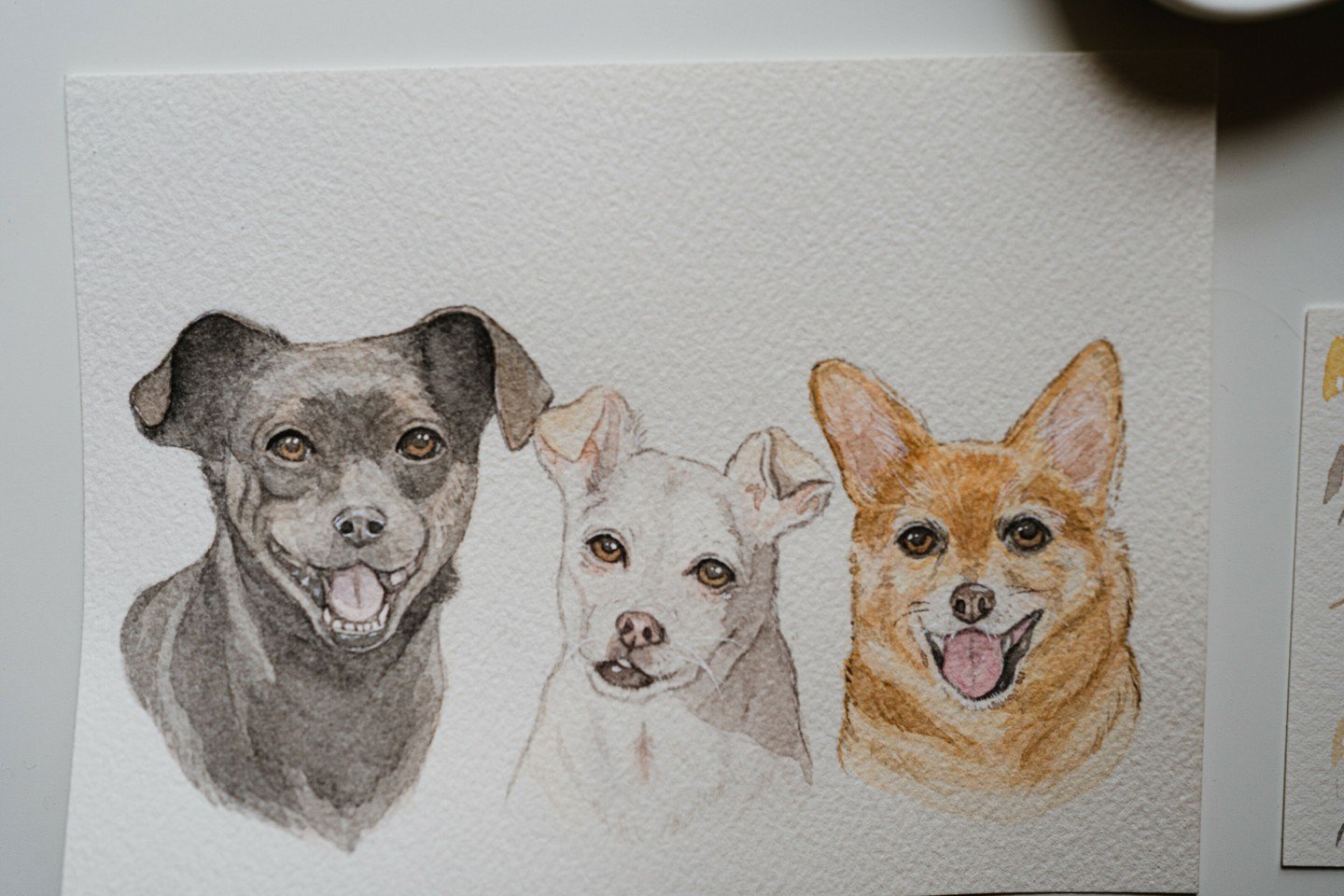 Meet the dynamic trio: Mike, Eli, and of course,  Mr. Waffles! 🧇✨ I had an absolute blast capturing their unique personalities on canvas. Each brushstroke was filled with love and laughter, and I could feel the joy radiating from their bond as I pai