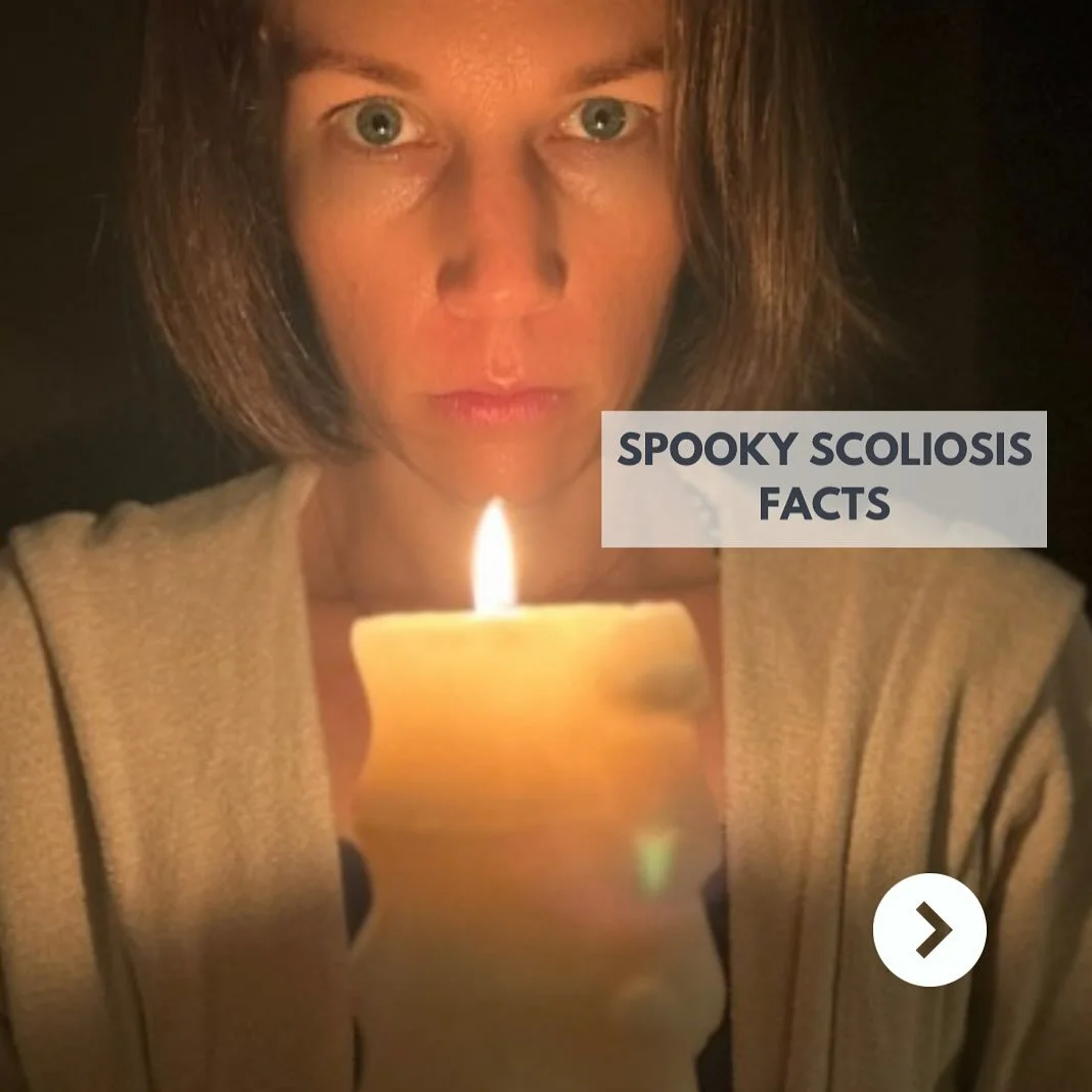 Some spooky scoliosis facts for your Halloween swiping enjoyment 👻 🎃 (Also, a good excuse to light my spine candle 🕯️)

No matter what your scoliosis journey looks like, I&rsquo;ll bet something in here will sound familiar. 

Thankfully there are 