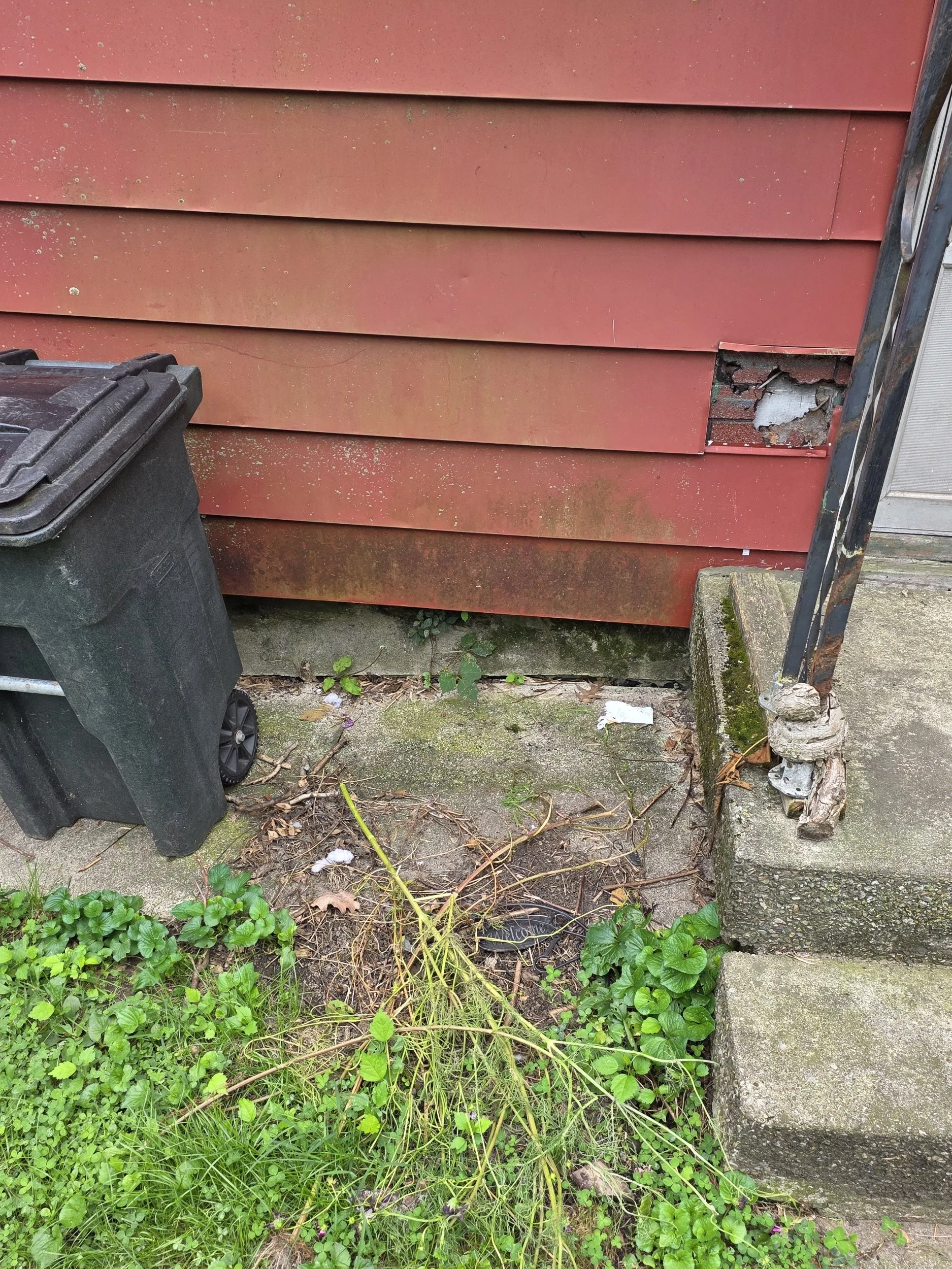 basement wall erosion due to lack of or filing gutters