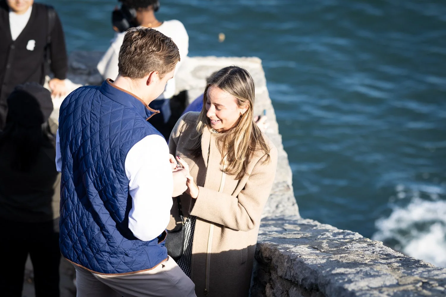 Beautiful proposal at #40steps on the #newport #cliffwalk.  People keep asking me, "How do you catch a proposal?" And I keep finding myself telling them, "It's tricky because one person needs to know where I am and see that I'm in posi
