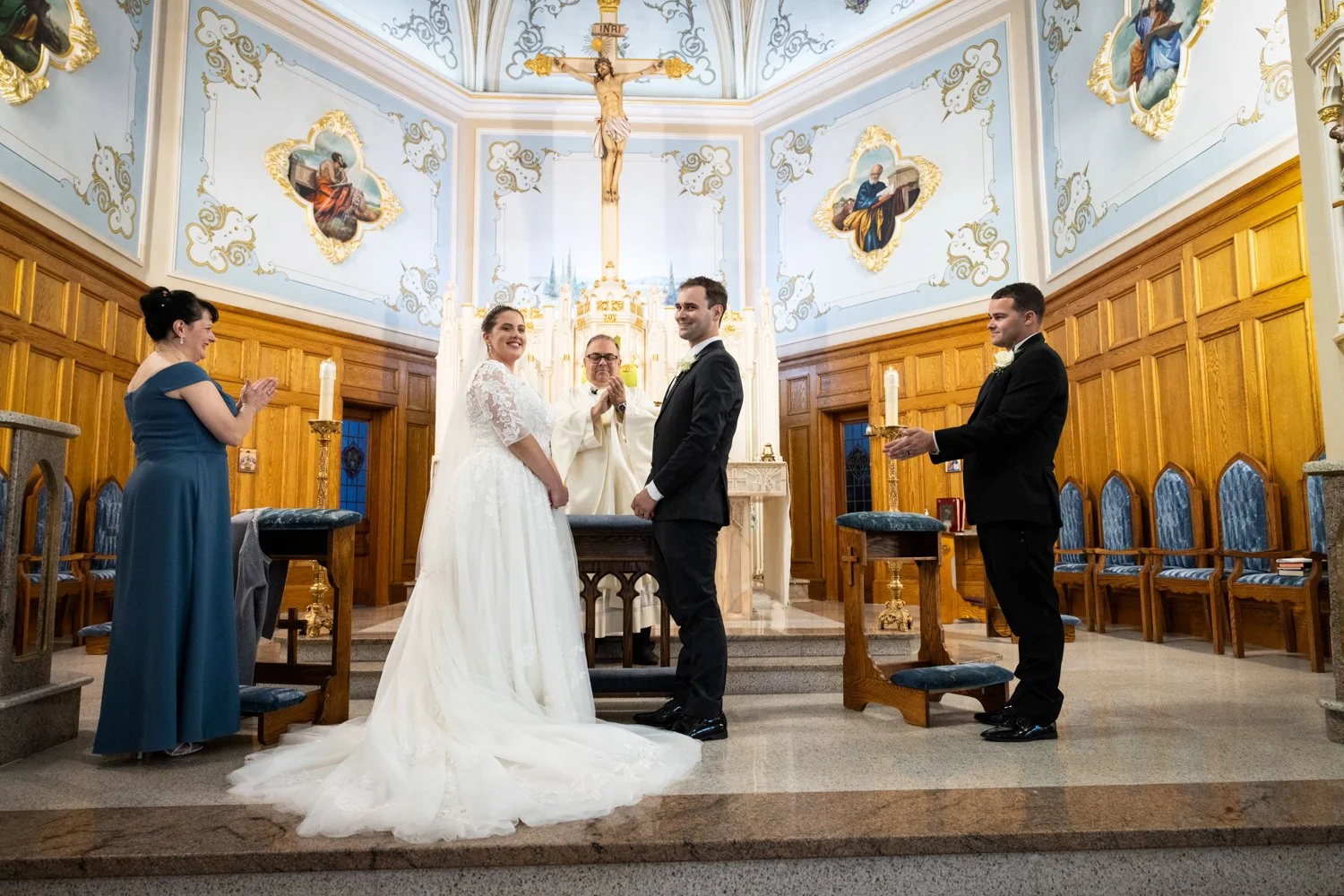 Nothing more stunning than a #churchwedding 

Couple: Christine and DJ
Venue:  @wannamoisettspecialevents @wannamoisettcountryclub
DJ: @djallstar401
Cake: @awesomesweetsri
Dress: @anasbridal_ri
Suits: @menswearhouse