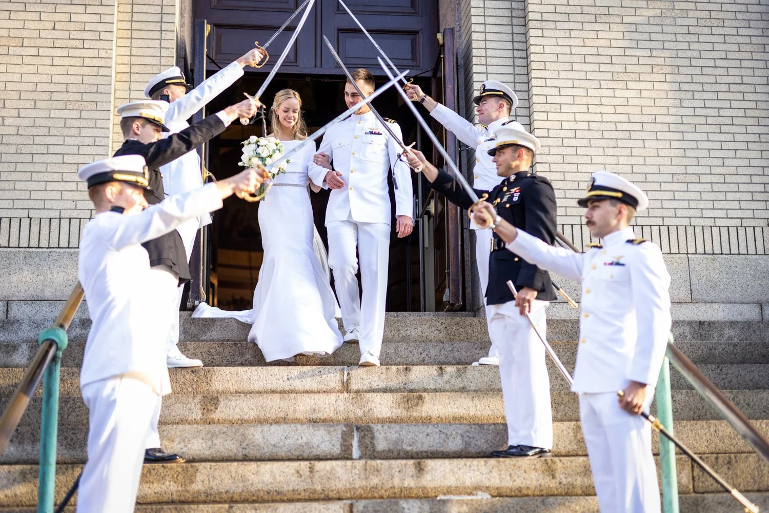 What's a #militarywedding without a #swordarchexit ? 

Couple: @alyssa_scott1 and @kevin_hogan5
Venue: @usnavy @navstanewportri #newportofficersclub #newportoclub #stjosephsparishnewport #stjosephschurch
Hair/Makeup: Kelsey Masnyk Beauty
Band/DJ: @Lu
