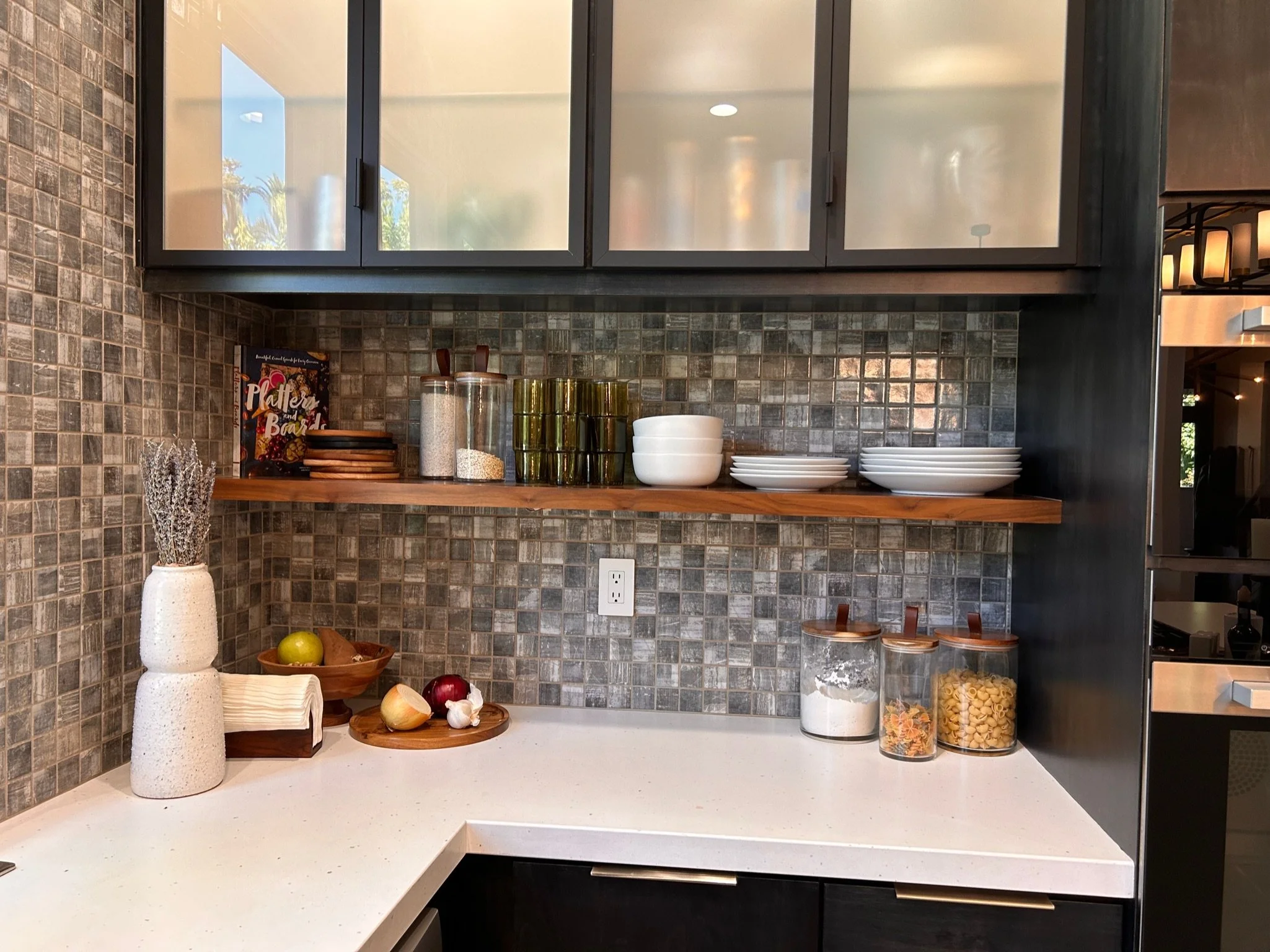 Floating Shelf on Tile Wall