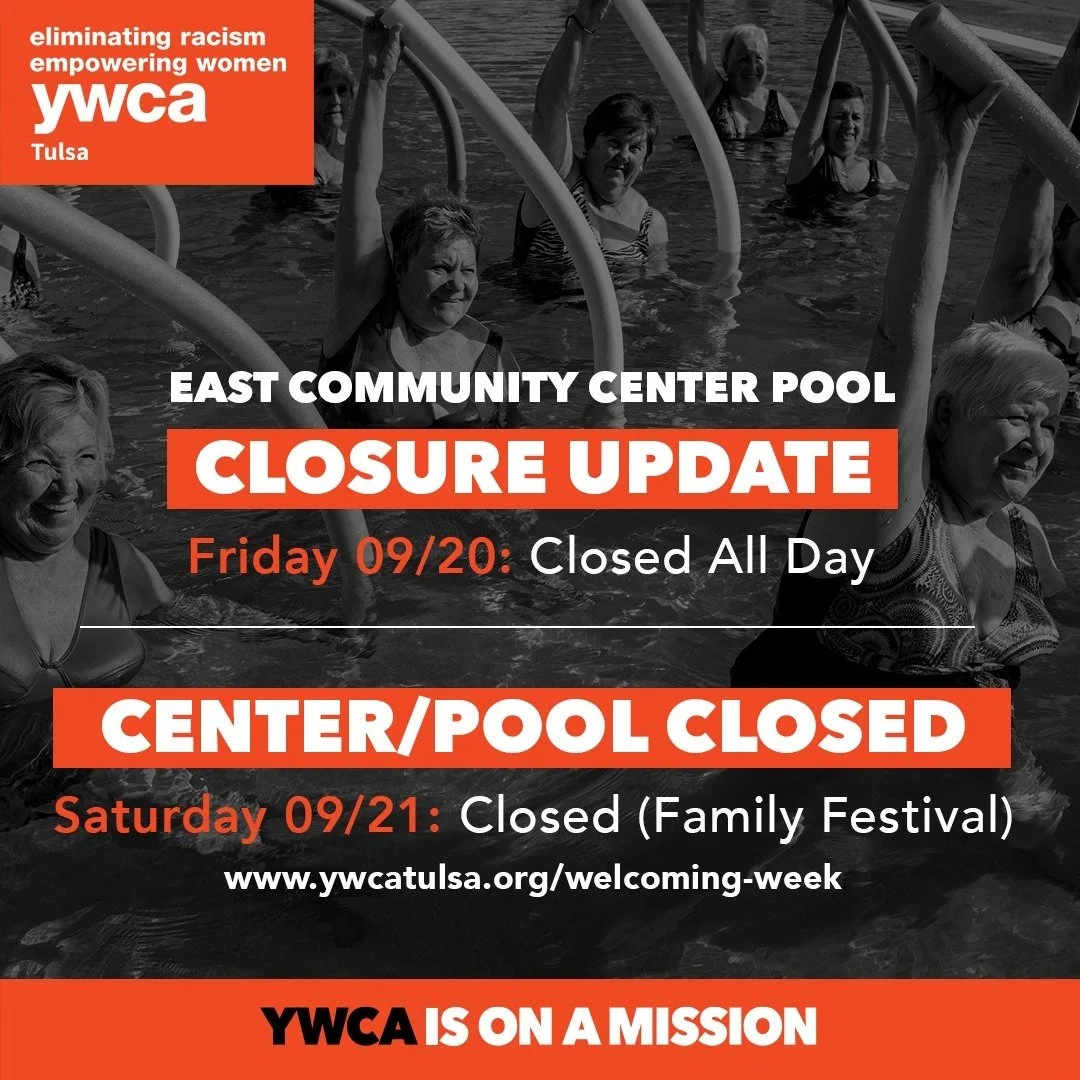 ☀️ REMINDER: The East Community Center pool will be closed on Friday and the Center and pool will be closed Saturday for the Welcoming Week Family Festival. 🌈 🎨 Come on out to the Festival and enjoy a foam sprayer, slip and slide, ice cream and ton