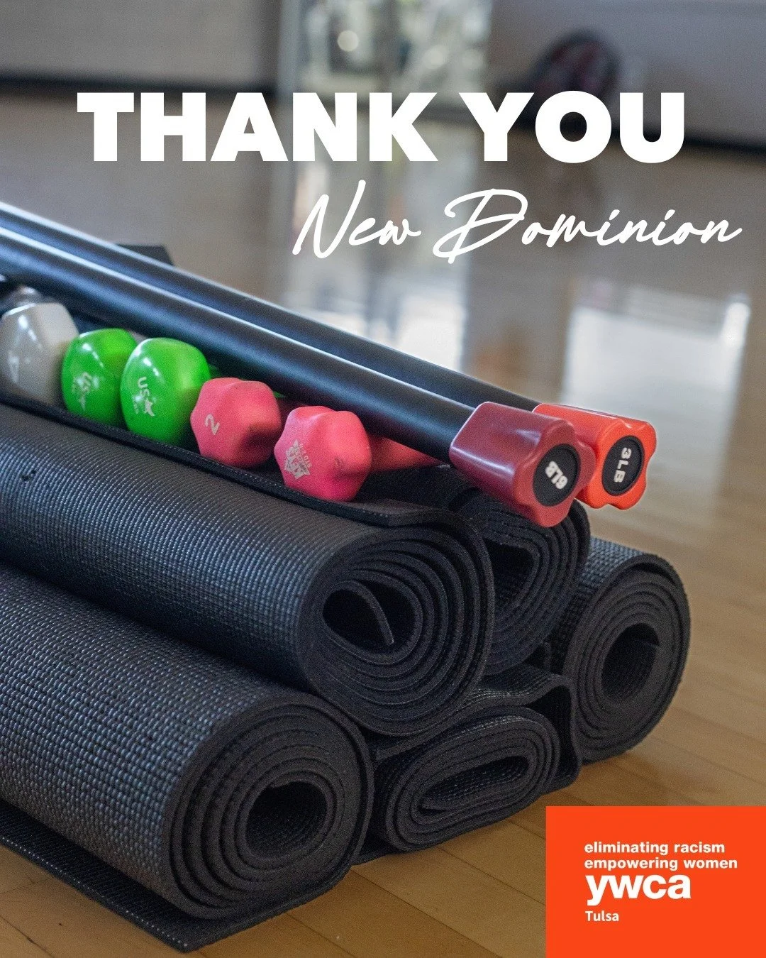 We want to give a huge thank you to New Dominion LLC for their generous donation of workout equipment to the East Community Center! This incredible contribution includes yoga mats, dumbbells, grip plates, and resistance tubes, ensuring all participan