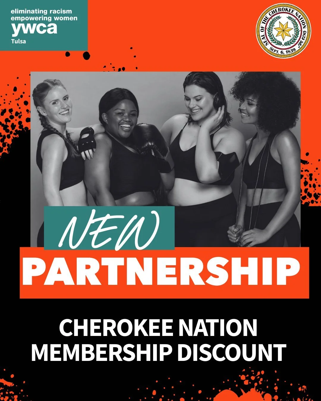 💪 Cherokee Nation citizens receive  50% off YWCA Tulsa memberships through the new Cherokee Nation Public Health and Wellness Fitness Partners Program!

This partnership between Cherokee Nation and YWCA Tulsa covers half of your gym membership fees 