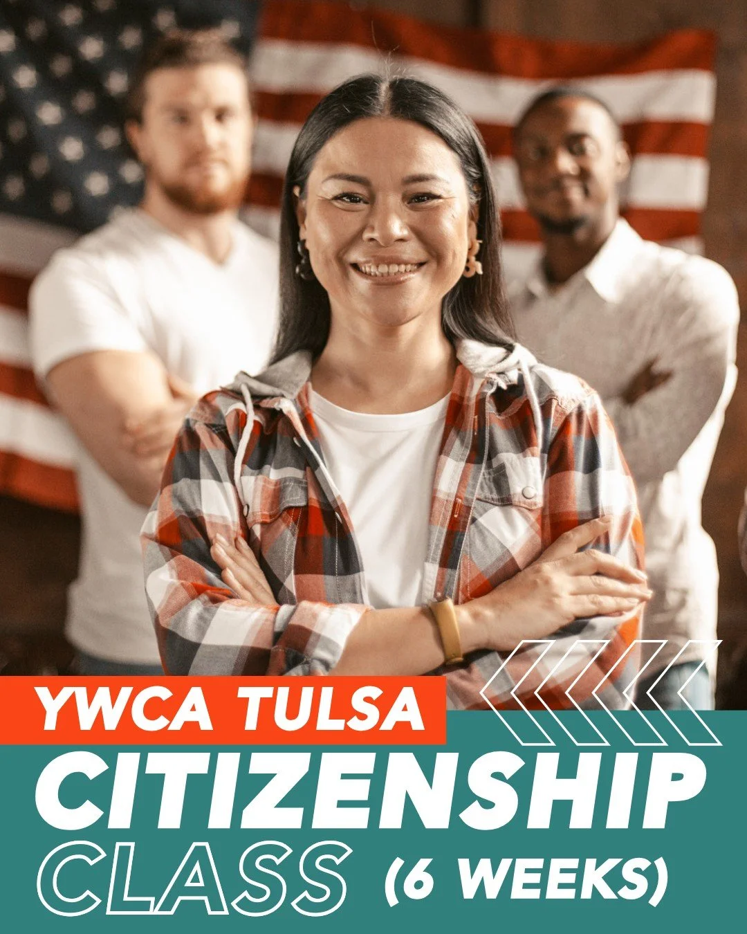 Thinking about becoming a U.S. citizen? Our next citizenship class launches in April, and pre-testing plus enrollment happens on March 31 and April 1 from 5:30-7 pm at YWCA Tulsa East. 

This class covers everything you need to prepare for the natura