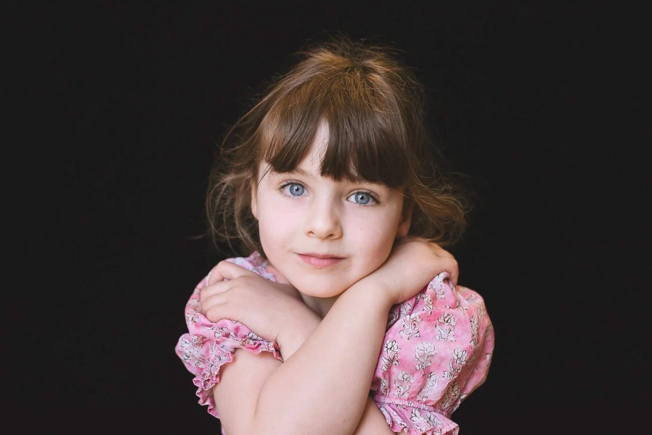 Preschool girl portrait with calm natural expression