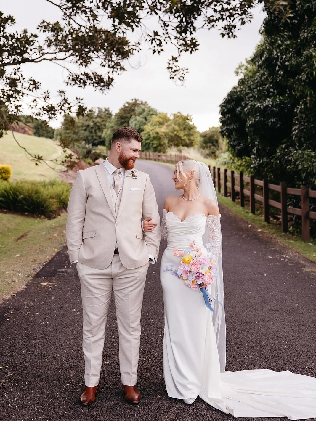 Beaming in ENVY by @evalendel as our beautiful Gabbie says yes to forever with her love Ben ✨ 
Thank you @wilde.visual for sharing these gorgeous moments. 
Gabbi’s Vendors:
Photographer @wilde.visual 
Venue @summergroveestate 
Gown @thewhitea