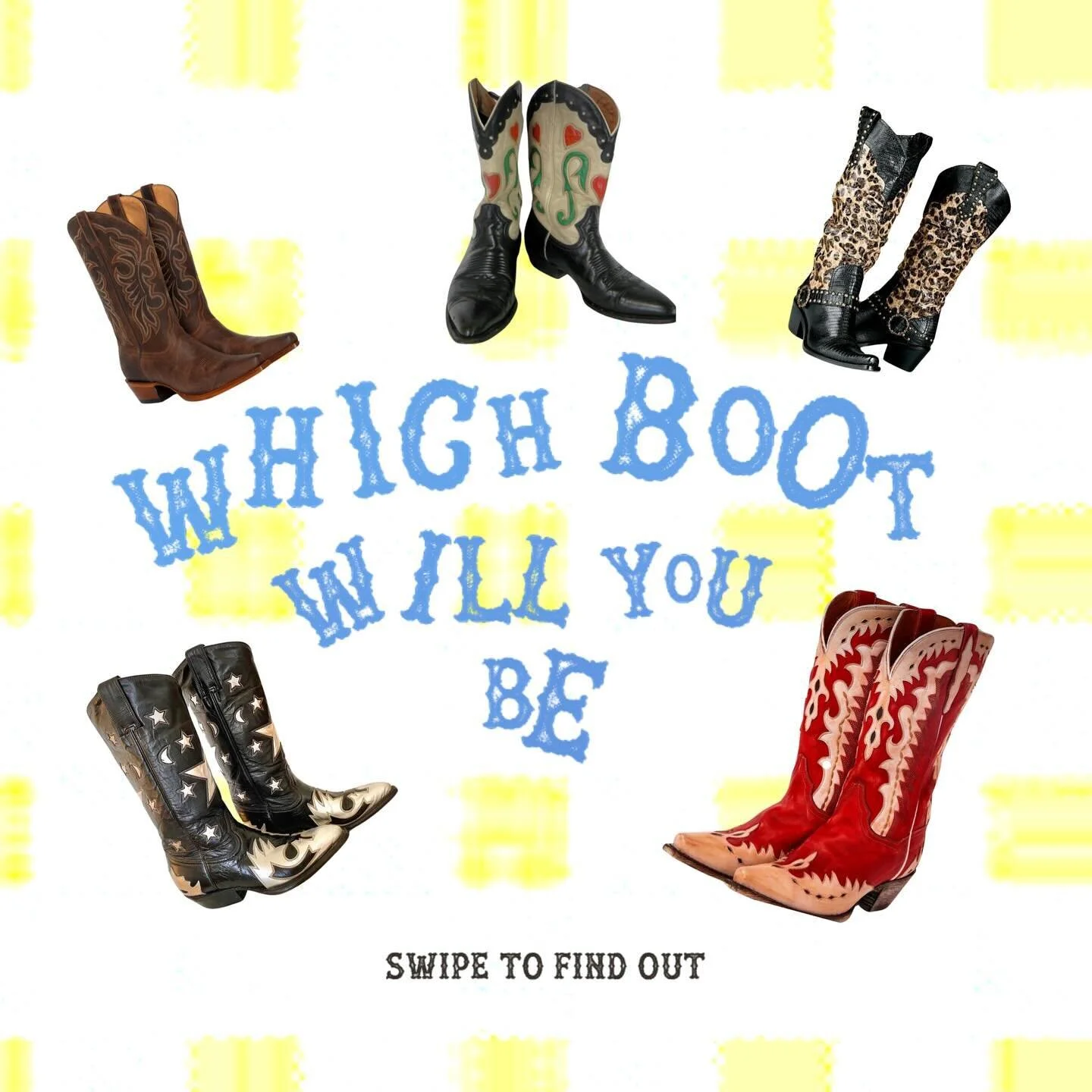 ➽ SWIPE ➽ 
find out which cowboy boot you will be tonight 
at @themeadowsbk for Queer Country 
with KCE and @hotrabbitnyc 
starting at 8 PM! 
We will be partying till 2 so get your dancing boots on😉

COMMENT down below which boot you are👢🤠

✹ 
✹ 
