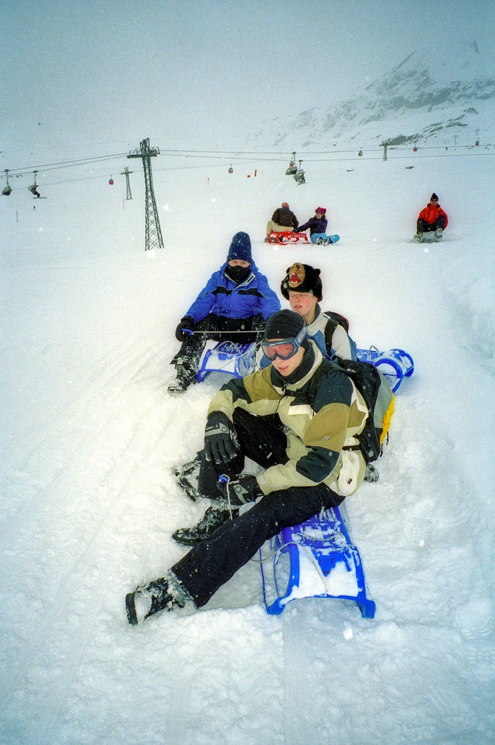 Jason, Noah and Mac sled several kilometers