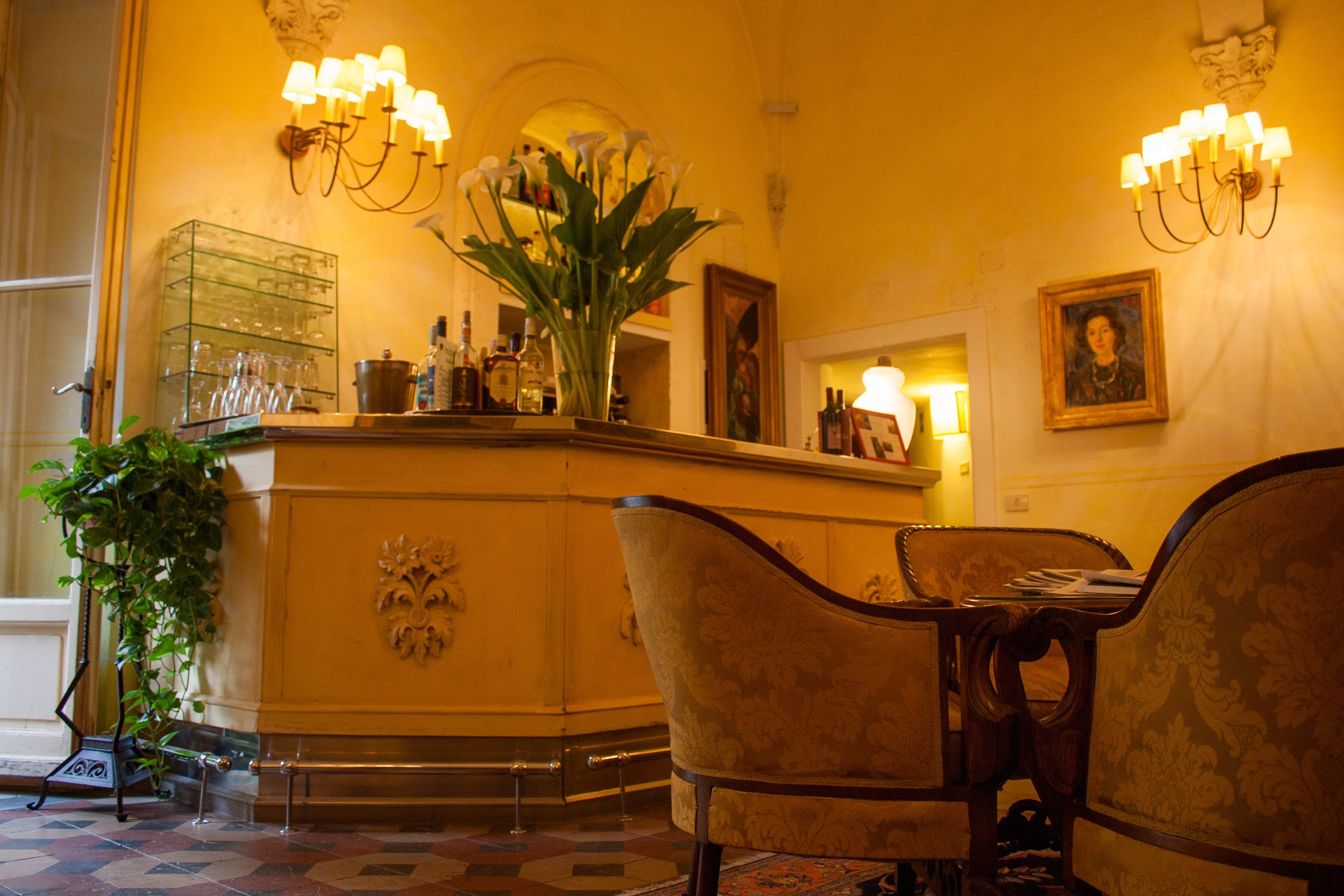 The bar is the boys' favorite room.